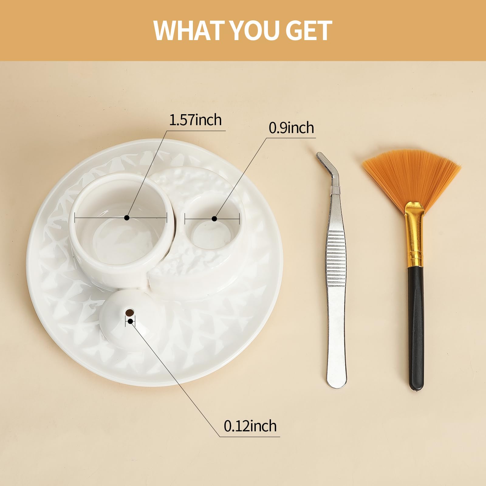 Handmade Ceramic Incense Burner for Palo Santo Incense Sticks, 4 in 1 Multi-Purpose Sage Holder for Burning, Ash Catcher Tray for Meditation Yoga Room (Golden)