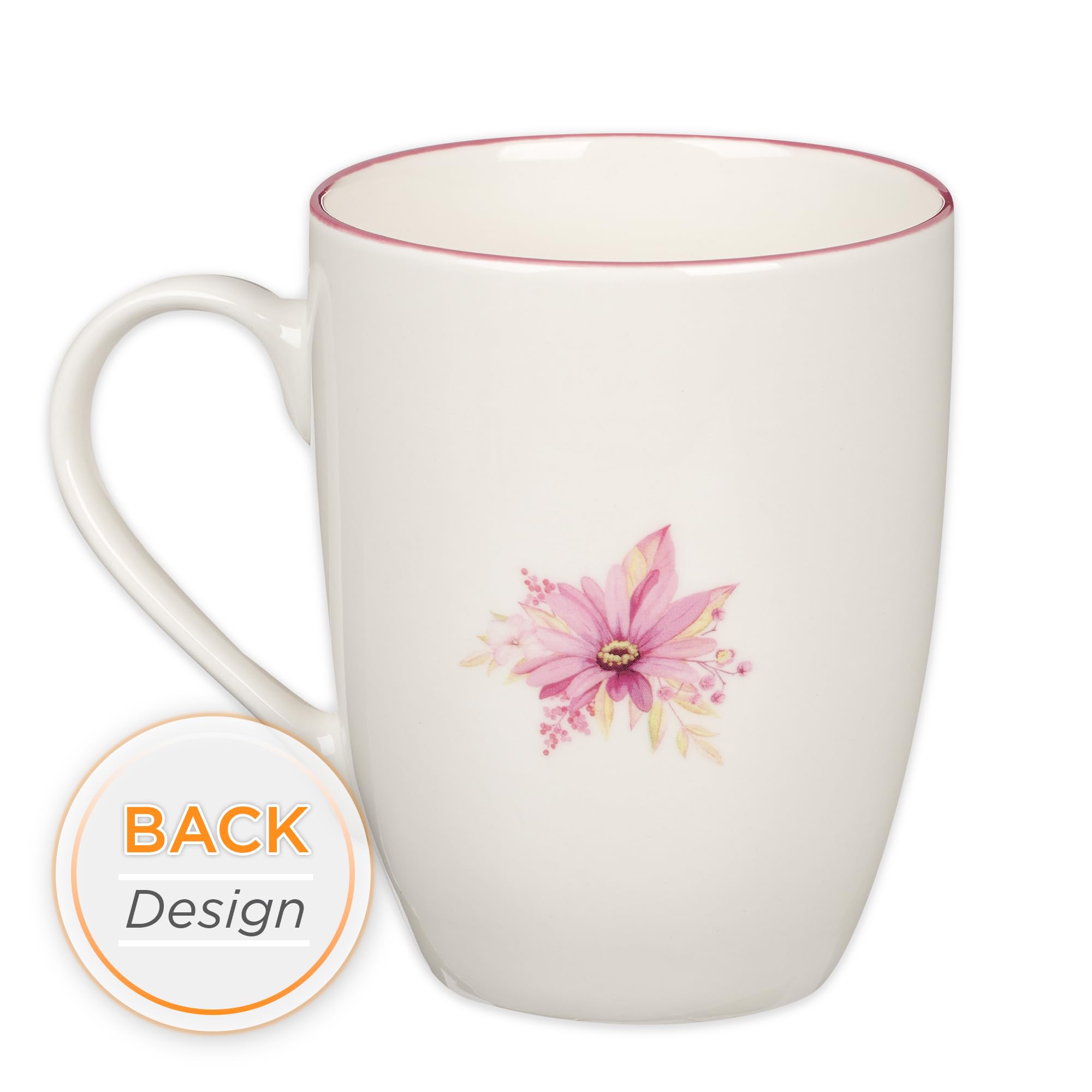 Christian Art Gifts Inspirational Ceramic Coffee & Tea Scripture Mug for Women: All Things are Possible Encouraging Bible Verse, Cute Microwave & Dishwasher Safe Drinkware, White & Pink Floral, 12 oz.