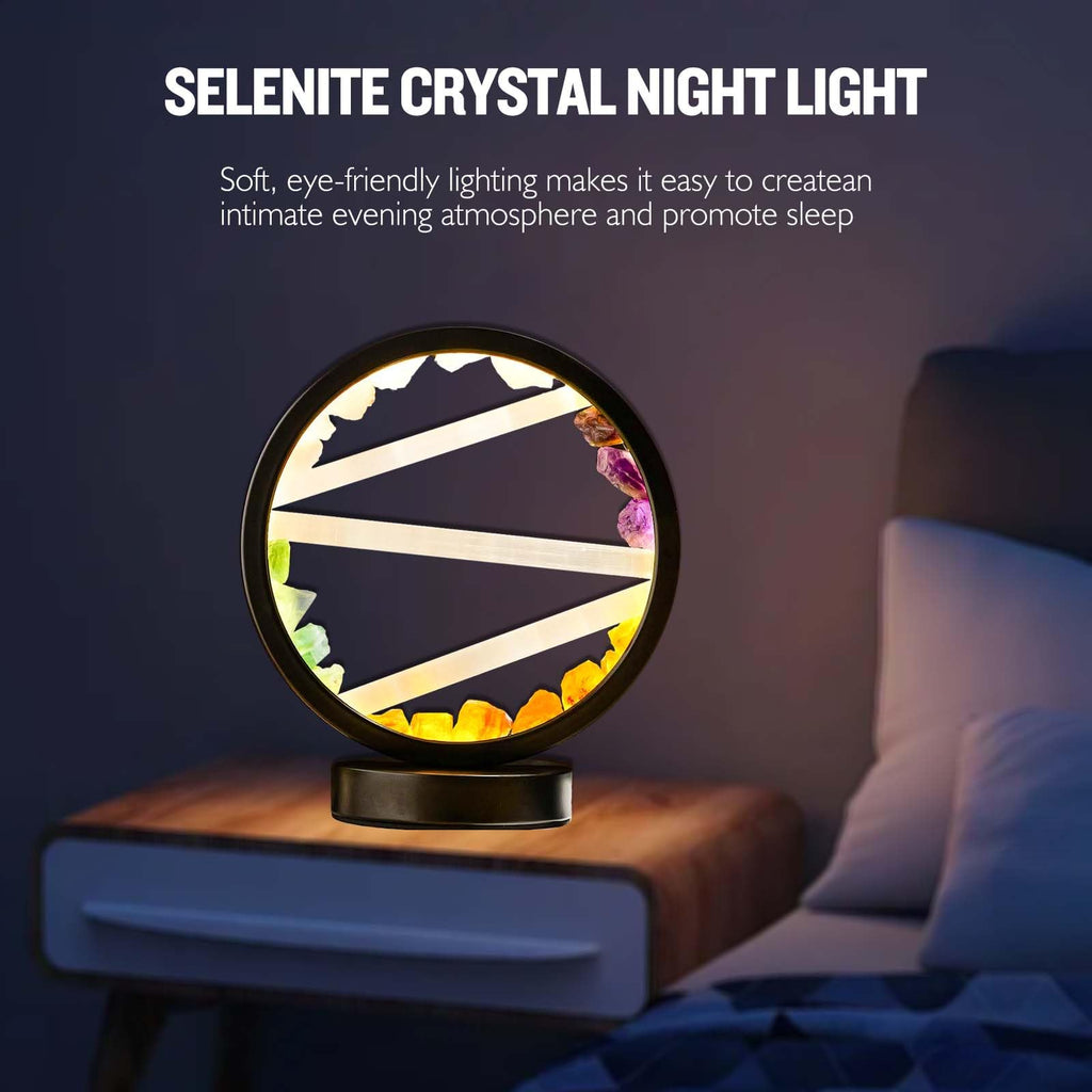 Runyangshi Amethyst Night Lamp 8.6" Natural Healing Crystal Bedside Lamp USB Port 3 Colours Dimming Mode Bedroom Lamp Suitable Night Light for Living Room Bedroom Office Home Decor Ideal Gift