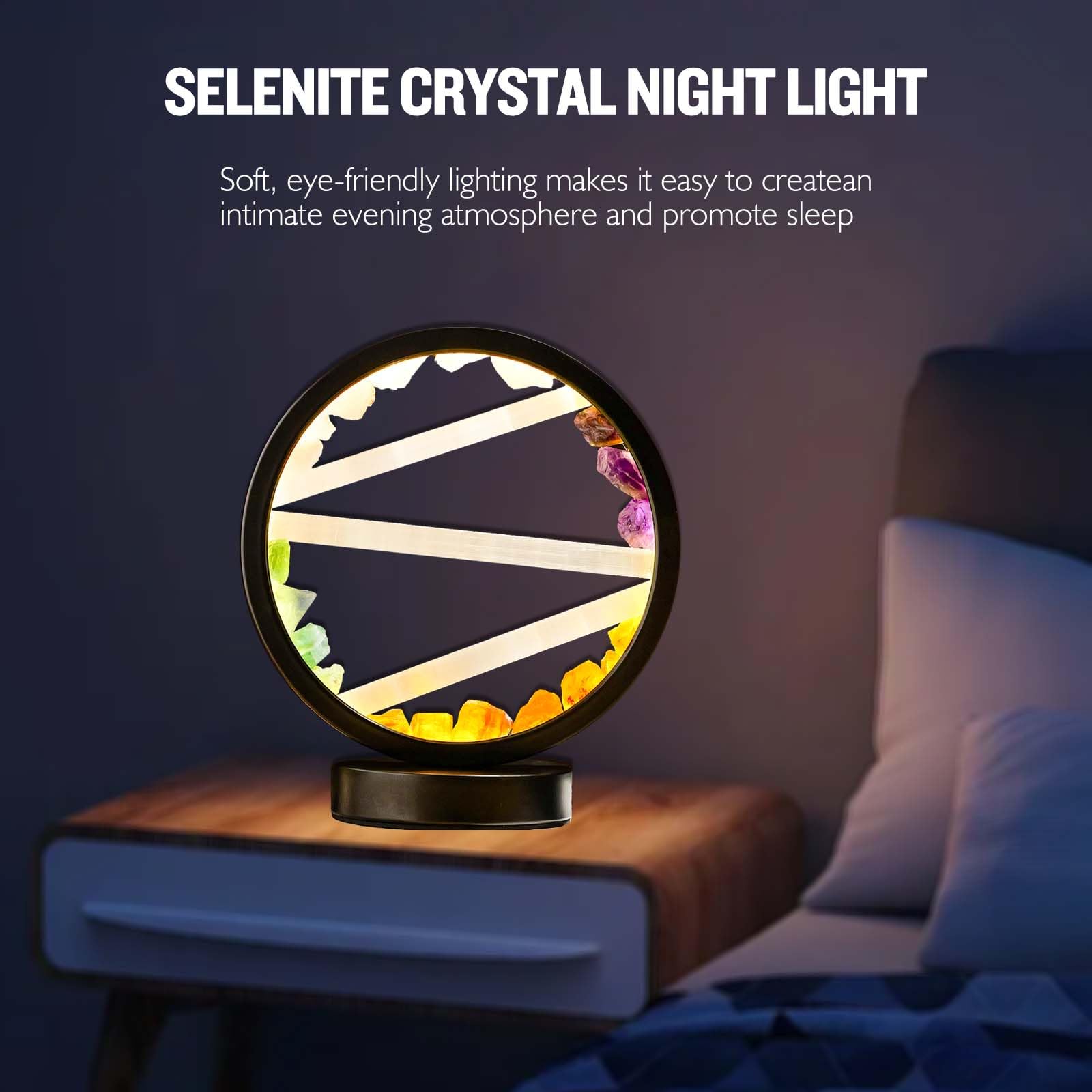 Runyangshi Amethyst Night Lamp 8.6" Natural Healing Crystal Bedside Lamp USB Port 3 Colours Dimming Mode Bedroom Lamp Suitable Night Light for Living Room Bedroom Office Home Decor Ideal Gift