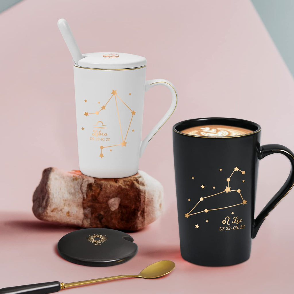 YHRJWN Pisces Gifts for Women, Pisces Constellation Mug, February March Birthdays Gifts for Women Horoscope Astrology Lovers, Pisces Zodiac Sign gifts for Women Girls, 14 Oz Pink with Gift Box