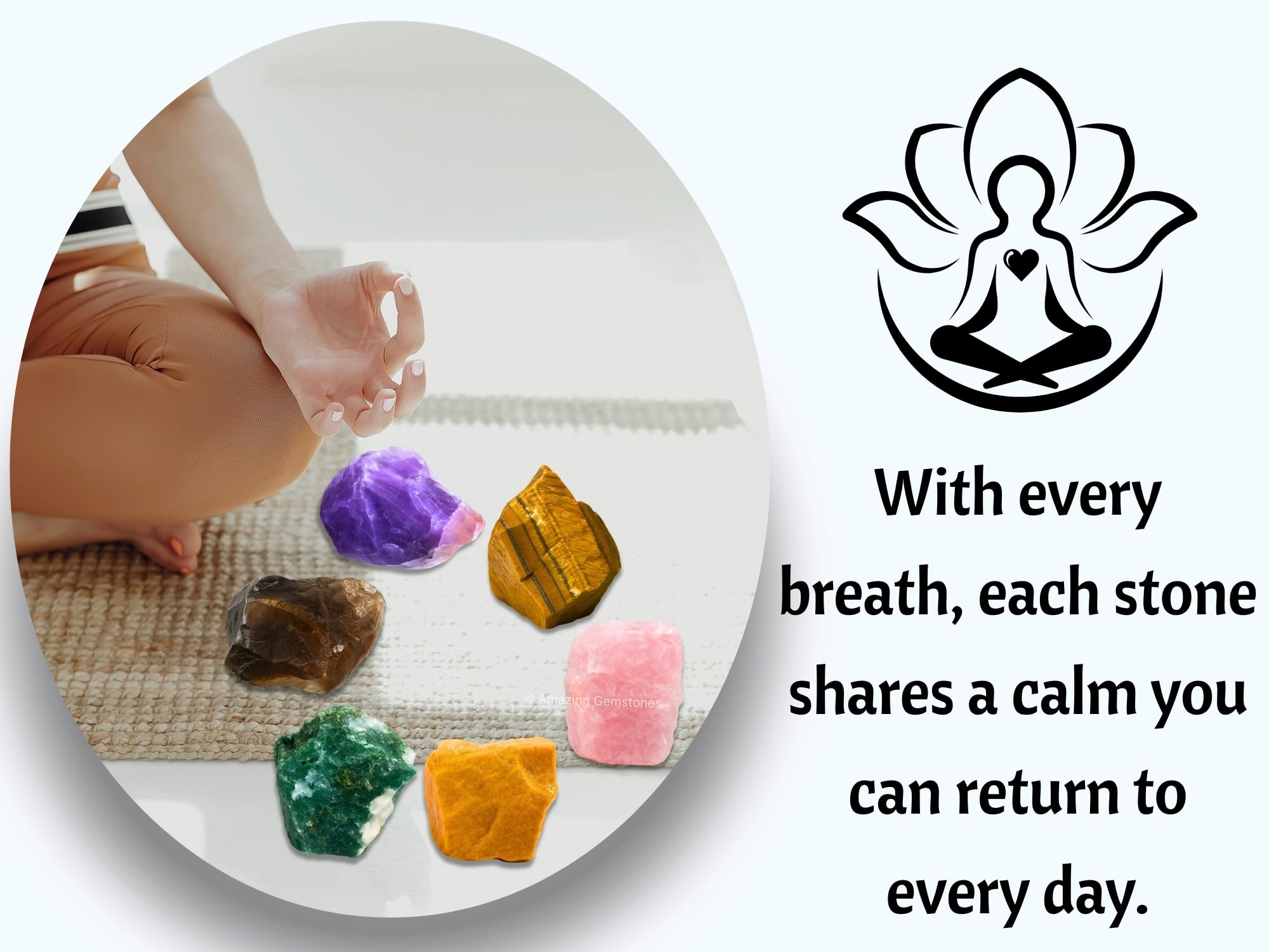 Amazing Gemstone Crystals for House Protection Manifestation, Set of 6 Amethyst, Scolecite, Shungite, Black Tourmaline, Selenite and Moss Agate Healing Crystals and Stones