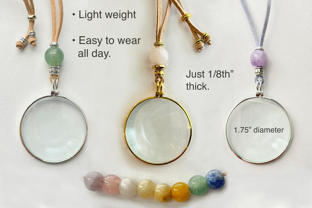 by Wendra Magnifying Necklace with Natural Crystal to Increase Vision & Energy. Handmade