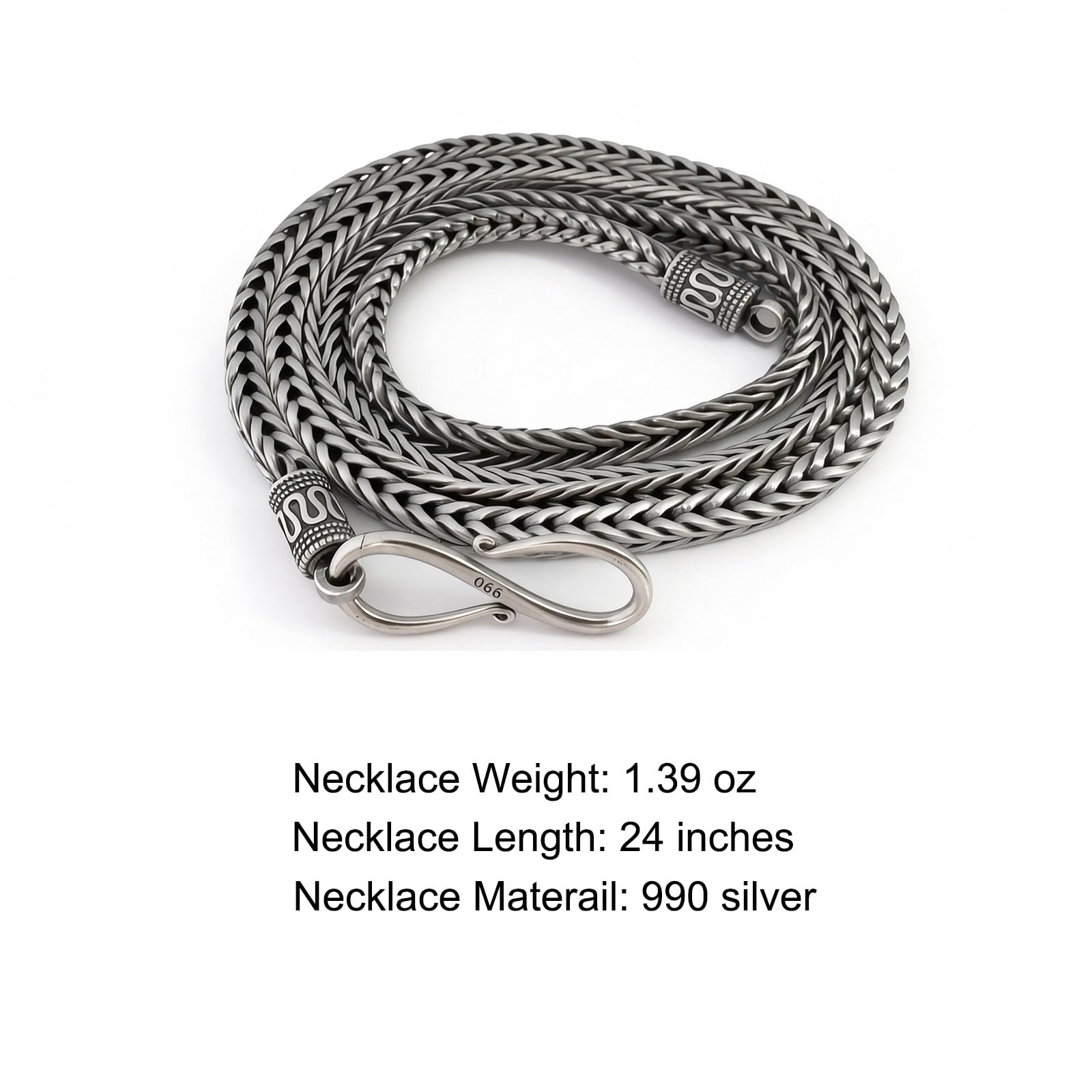 Italian Sterling Silver S925 Retro Chain Necklace for Men, Vintage Style Jewelry Gift