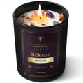 Aromatherapy Scented Candle for Women & Men - Infused with Rose Petals, Cannabis, & Amethyst Crystals - 100% Cotton Wick, 50 Hrs Burn Time & 10.5 Oz Hand-Poured Soy Candle for Relaxation & Mindfulness