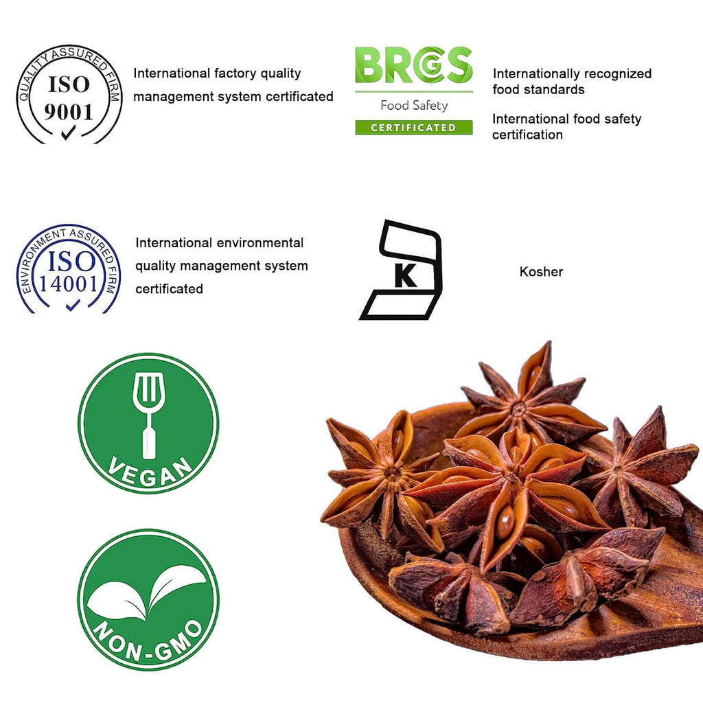 Spicefun Star Anise 7oz(200g), Chinese Star Anise Whole, Fresh, Pure and Dried Anise Pods, Great for Cooking, Baking and Tea