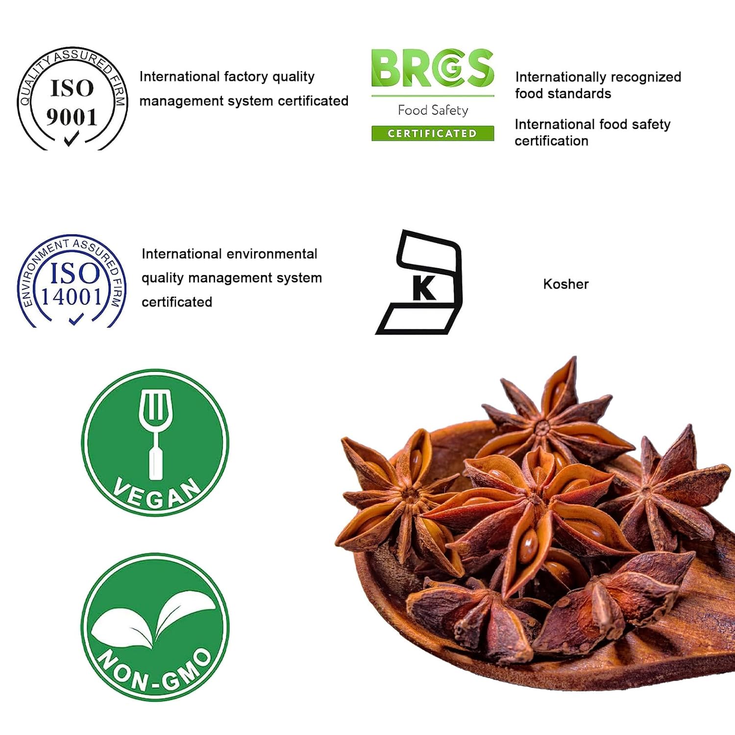 Spicefun Star Anise 7oz(200g), Chinese Star Anise Whole, Fresh, Pure and Dried Anise Pods, Great for Cooking, Baking and Tea