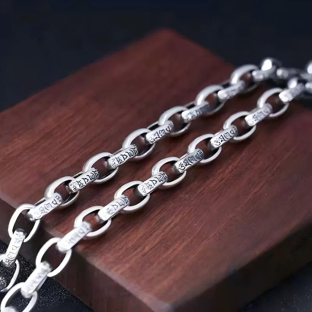 Italian Sterling Silver S925 Retro Chain Necklace for Men, Vintage Style Jewelry Gift