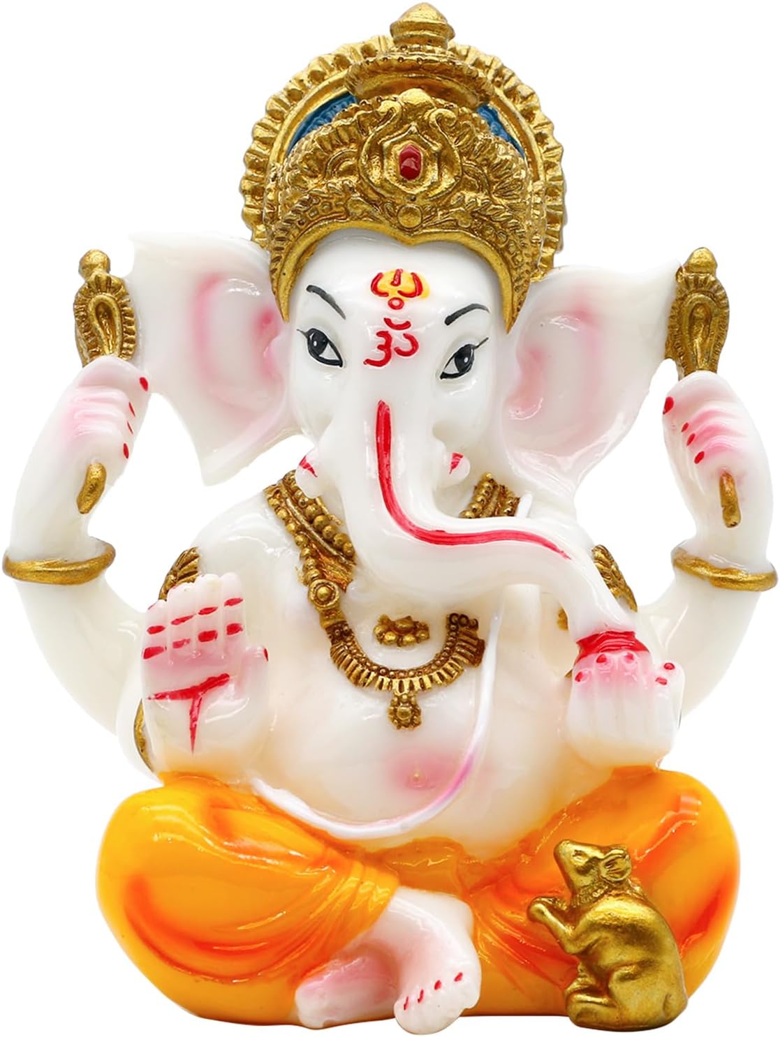 Indian God Lord Ganesha Statue -5.5" H Hindu Ganpati Idol Statues Ganesh Murti for Car Decor Temple Mandir Pooja Item Diwali Puja Gifts for Indian Decoration Spiritual Religious Gift for Housewarming