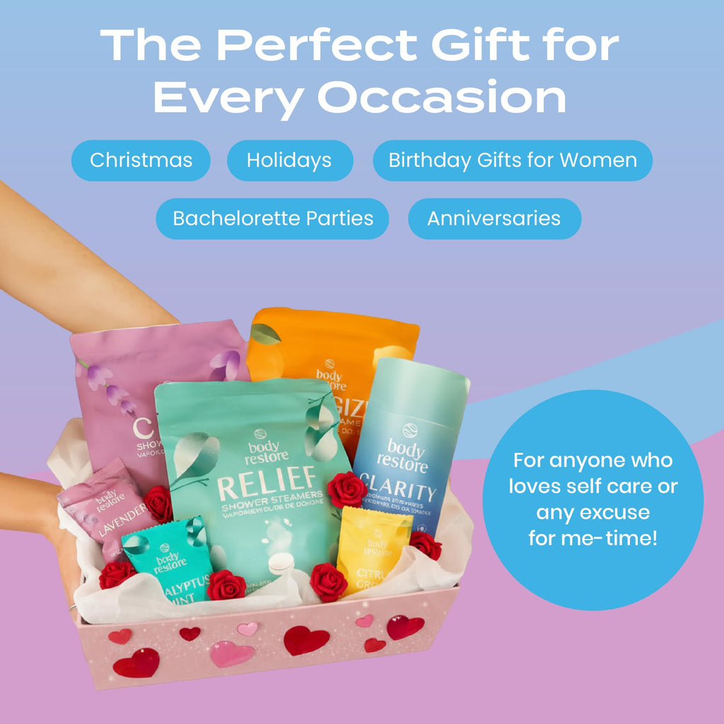 Body Restore Shower Steamers Aromatherapy 6 Pack – Mothers Day Gifts for Mom, Birthday Gifts for Women, Relaxation Stress Relief Self Care – Bloom