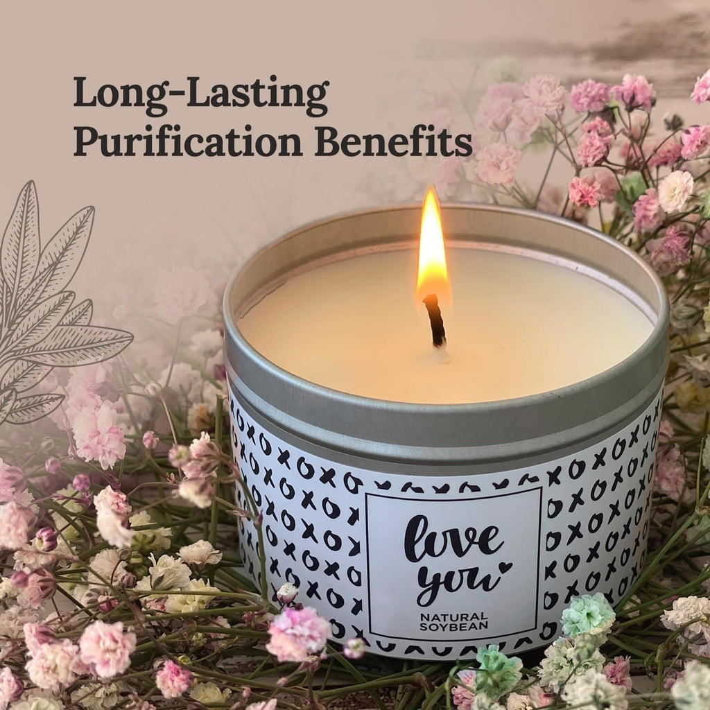 Magnificent 101 Long Lasting Self-Love Aromatherapy Tin Candle | 6 Oz - 35 Hour Burn | All Natural Soy Wax with Sage Rose Lavender Scented for Appreciation for Oneself, Purification, Manifestation