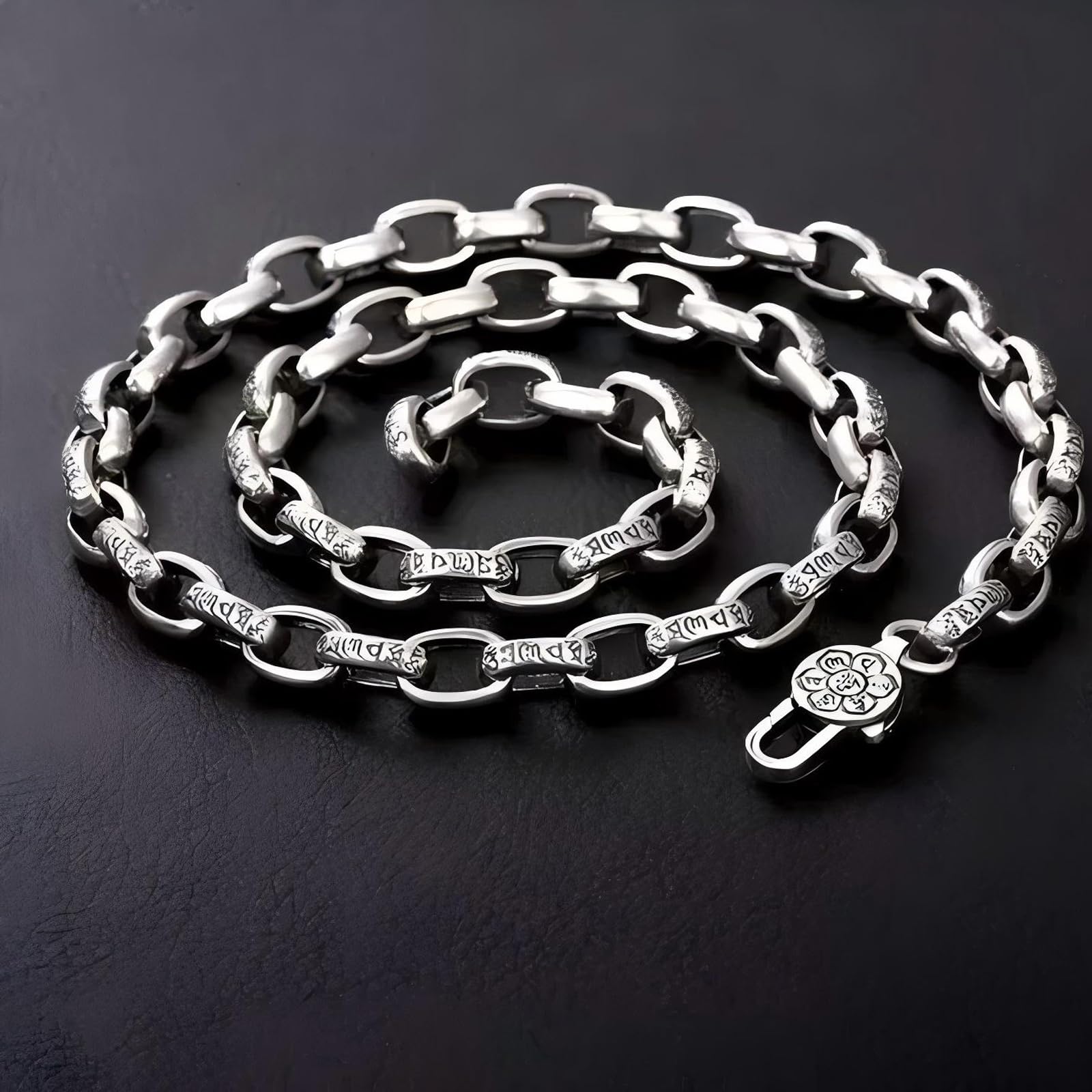 Italian Sterling Silver S925 Retro Chain Necklace for Men, Vintage Style Jewelry Gift