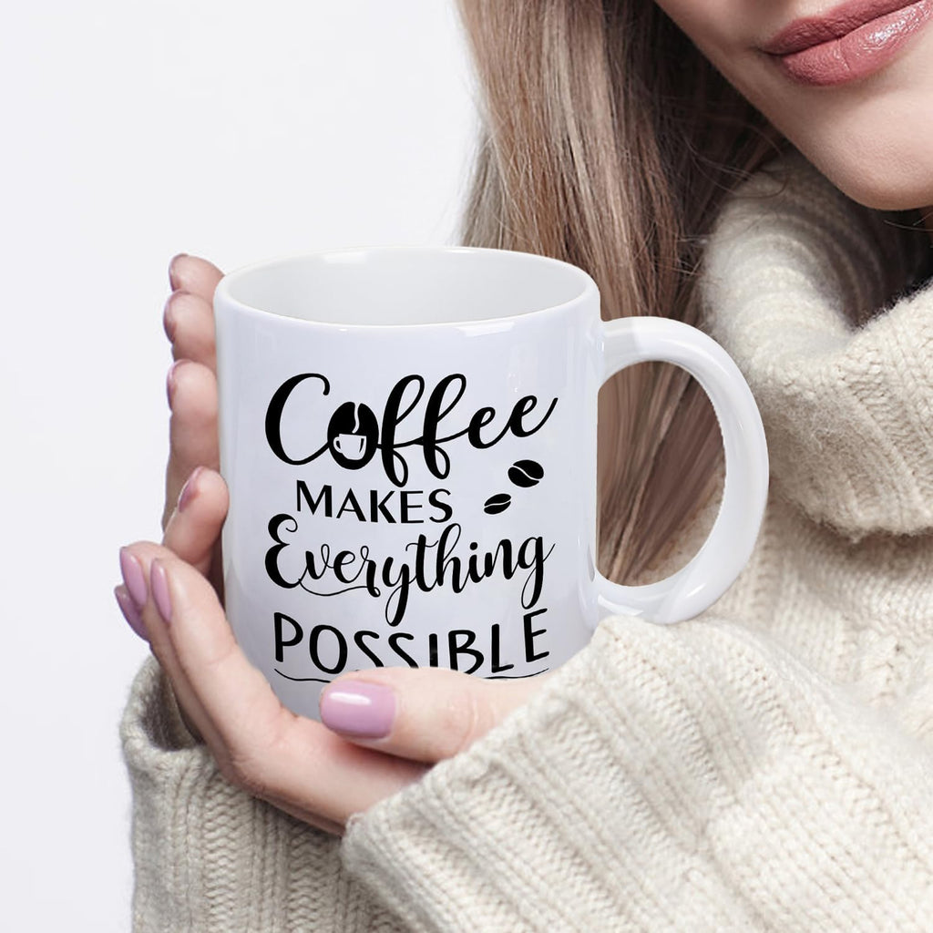 iAOVUEBY Coffee Gifts, 6PCS Coffee Gift Basket, Coffee Lover Gift Set Includes Coffee Mug Spoon Rest Holder Coffee Socks Keychain, Birthday Christmas Gift for Women Men Coffee Lover Friends