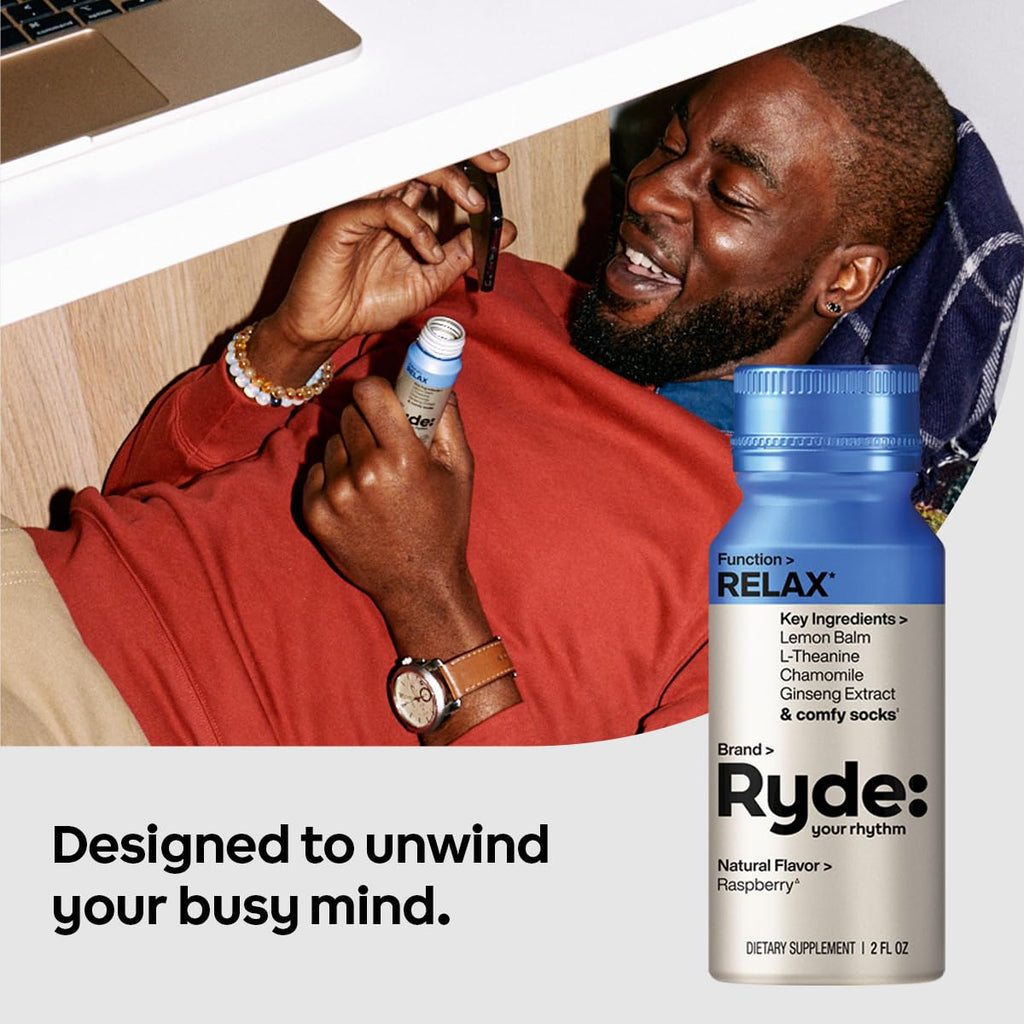 Ryde: Energize Shot | Tropical Flavor | Green Tea Caffeine, Taurine, Ginseng Extract & B Vitamins | 0 Calories, 0 Sugar | 2 FL OZ Shots | Boosts energy* (8 Pack)