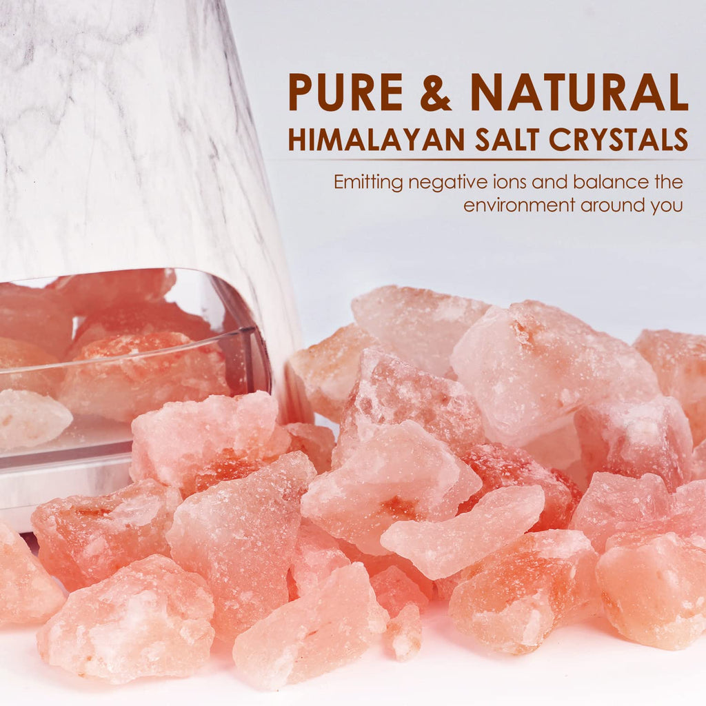 SALKING 2-in-1 Himalayan Salt Lamp & Ultrasonic Essential Oil Diffuser, Aromatherapy Diffuser Cool Mist Humidifier, Salt Therapy Lamp, 100% Pure Himalayan Salt, Ambient Glow, 150ml (Hot Pink)