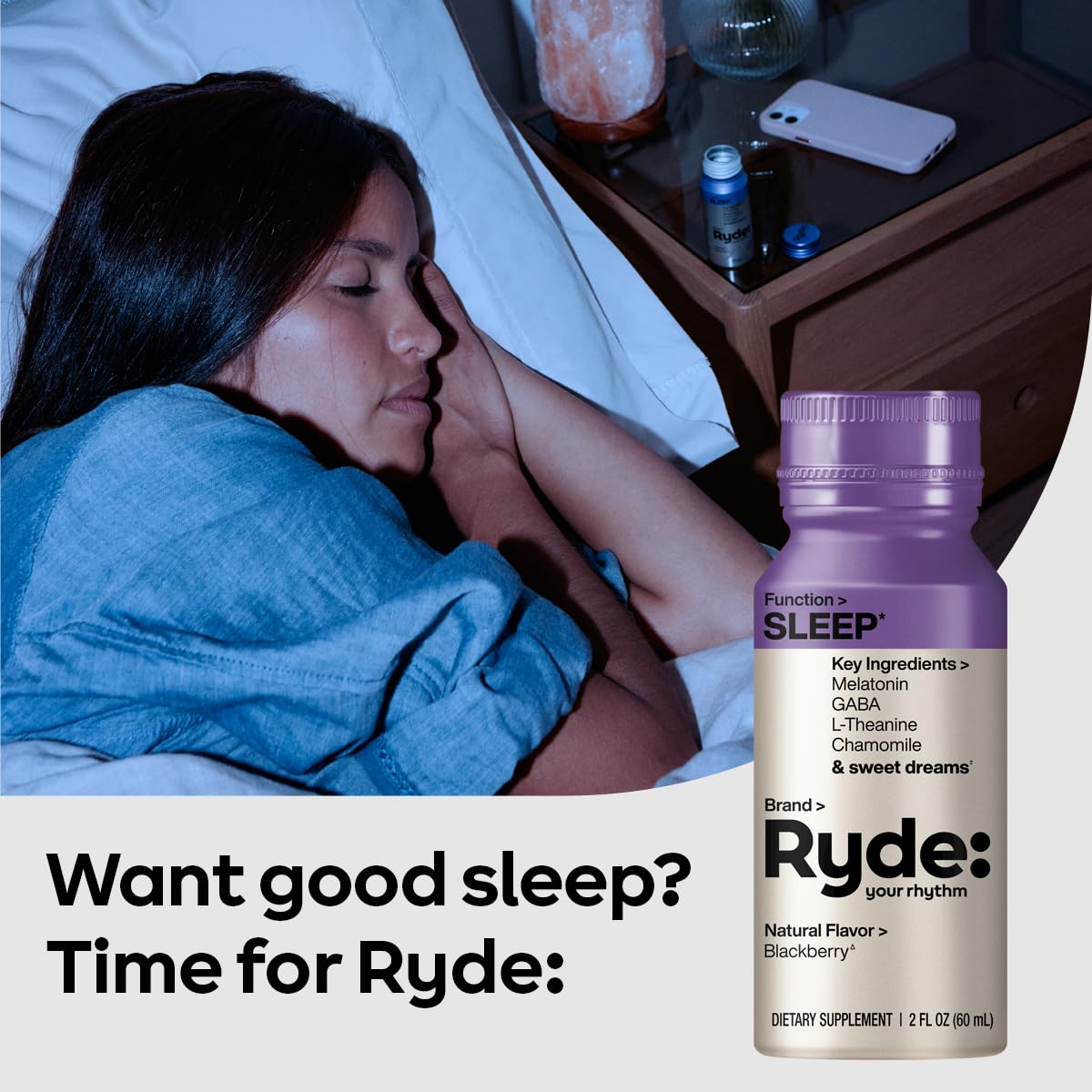 Ryde: Energize Shot | Tropical Flavor | Green Tea Caffeine, Taurine, Ginseng Extract & B Vitamins | 0 Calories, 0 Sugar | 2 FL OZ Shots | Boosts energy* (8 Pack)