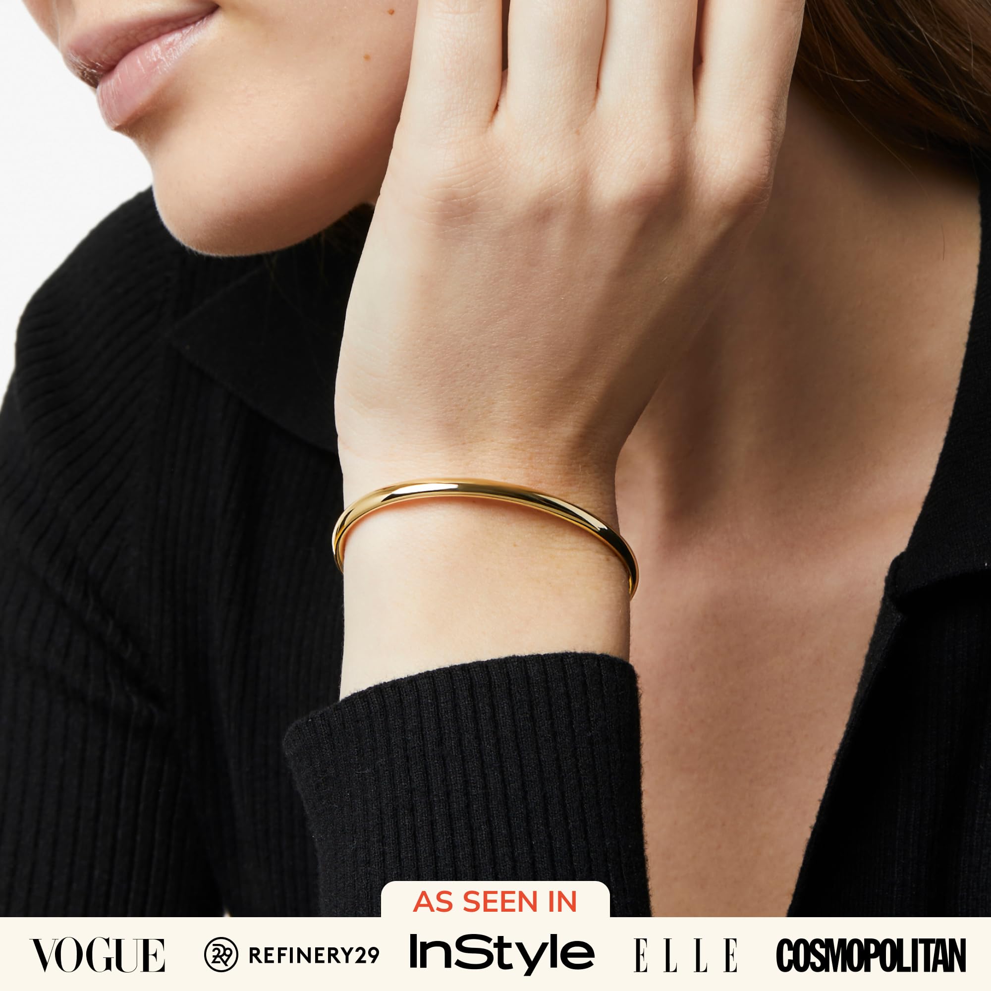 Ana Luisa Bracelets for Women - 14K Gold Plated & Silver Rhodium Bangle and Cuff Bracelets - Sleek Designs Perfect for Layering - Hypoallergenic, Water-Resistant, Tarnish-Free Bracelet for Daily Wear