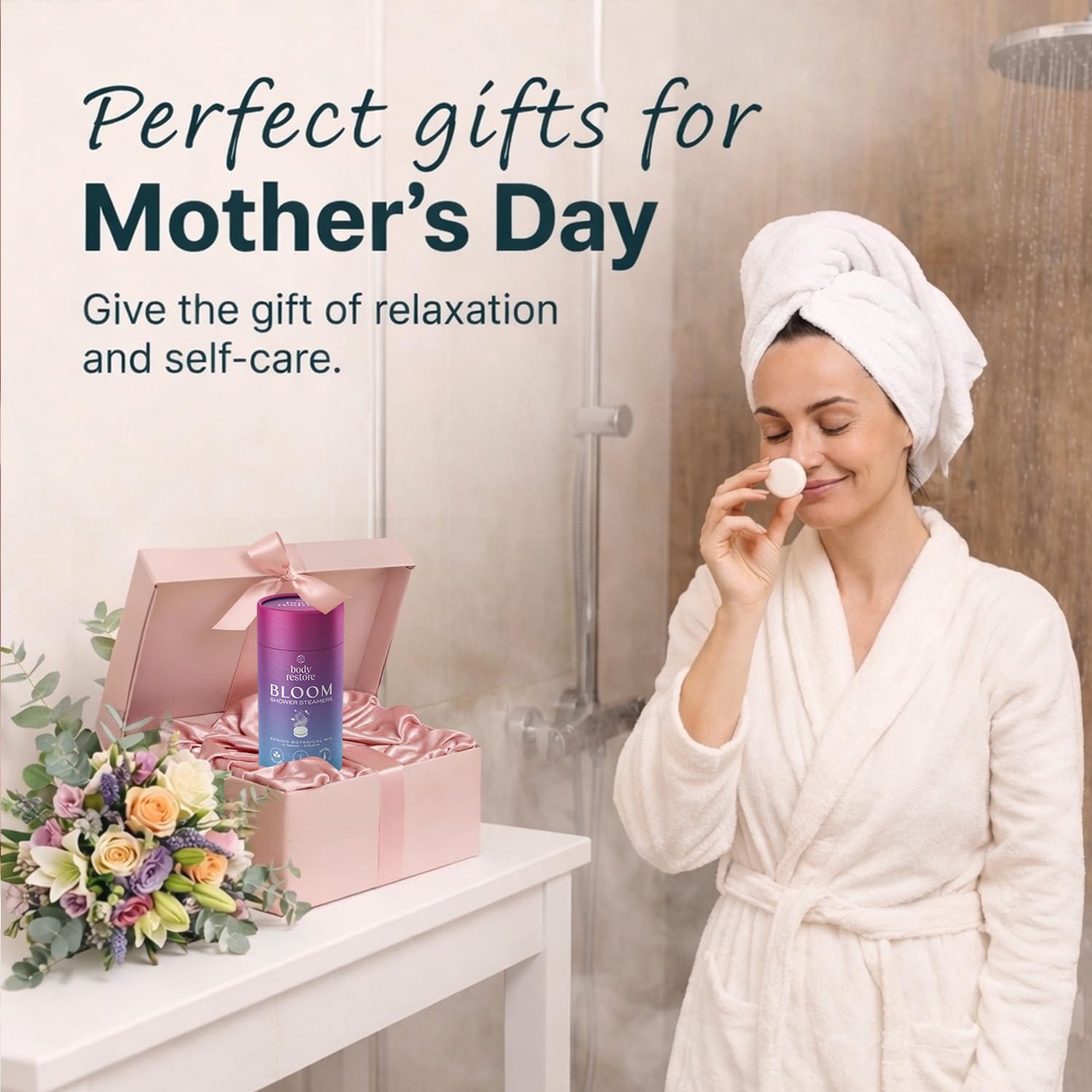 Body Restore Shower Steamers Aromatherapy 6 Pack – Mothers Day Gifts for Mom, Birthday Gifts for Women, Relaxation Stress Relief Self Care – Bloom