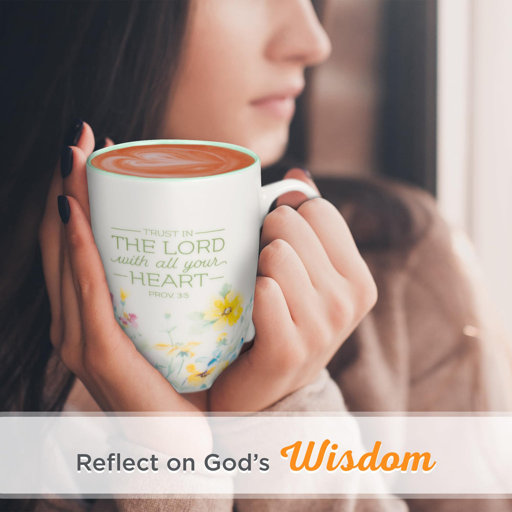 Christian Art Gifts Inspirational Ceramic Coffee & Tea Scripture Mug for Women: All Things are Possible Encouraging Bible Verse, Cute Microwave & Dishwasher Safe Drinkware, White & Pink Floral, 12 oz.