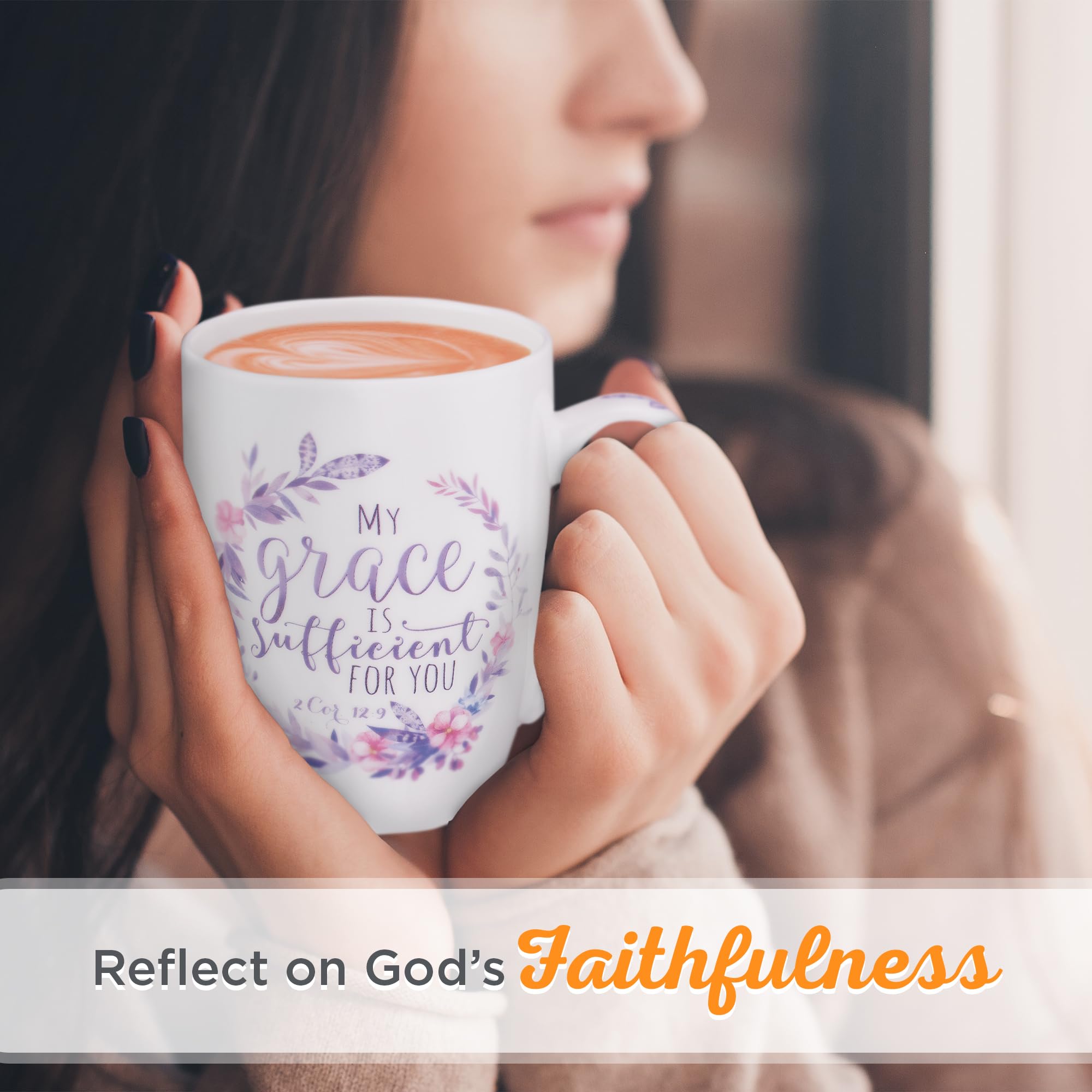 Christian Art Gifts Inspirational Ceramic Coffee & Tea Scripture Mug for Women: All Things are Possible Encouraging Bible Verse, Cute Microwave & Dishwasher Safe Drinkware, White & Pink Floral, 12 oz.