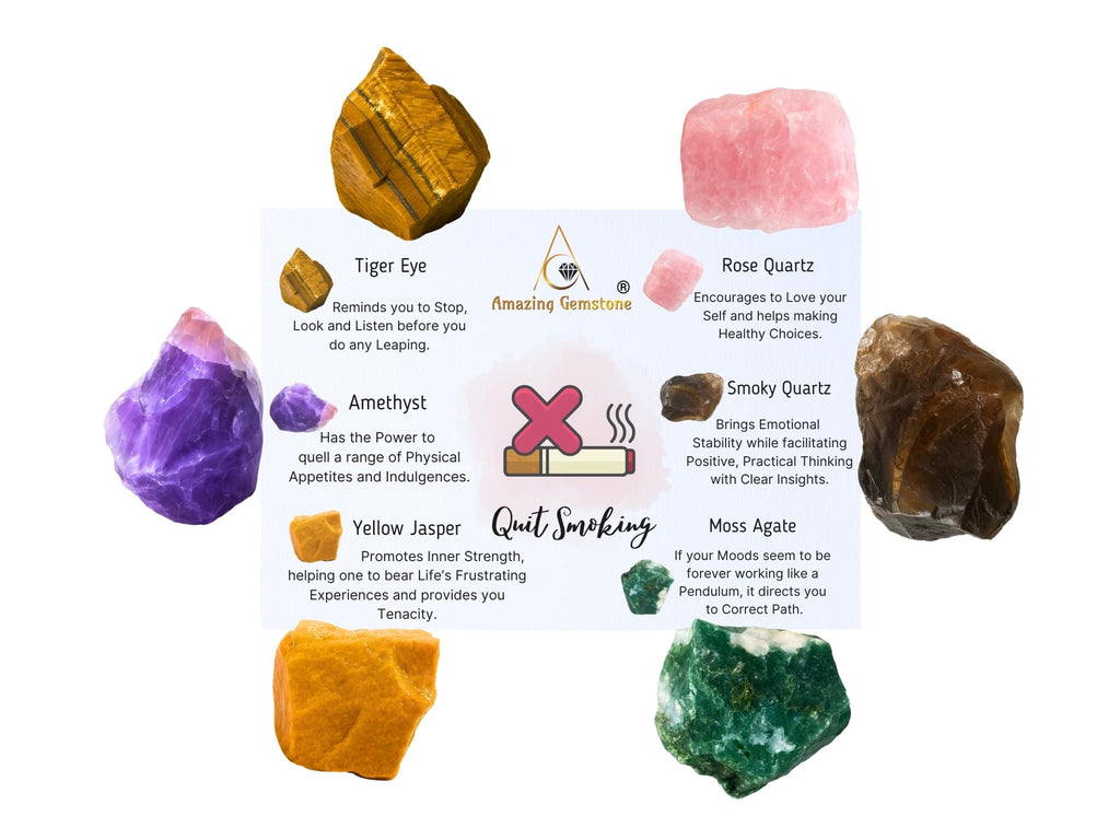 Amazing Gemstone Crystals for House Protection Manifestation, Set of 6 Amethyst, Scolecite, Shungite, Black Tourmaline, Selenite and Moss Agate Healing Crystals and Stones