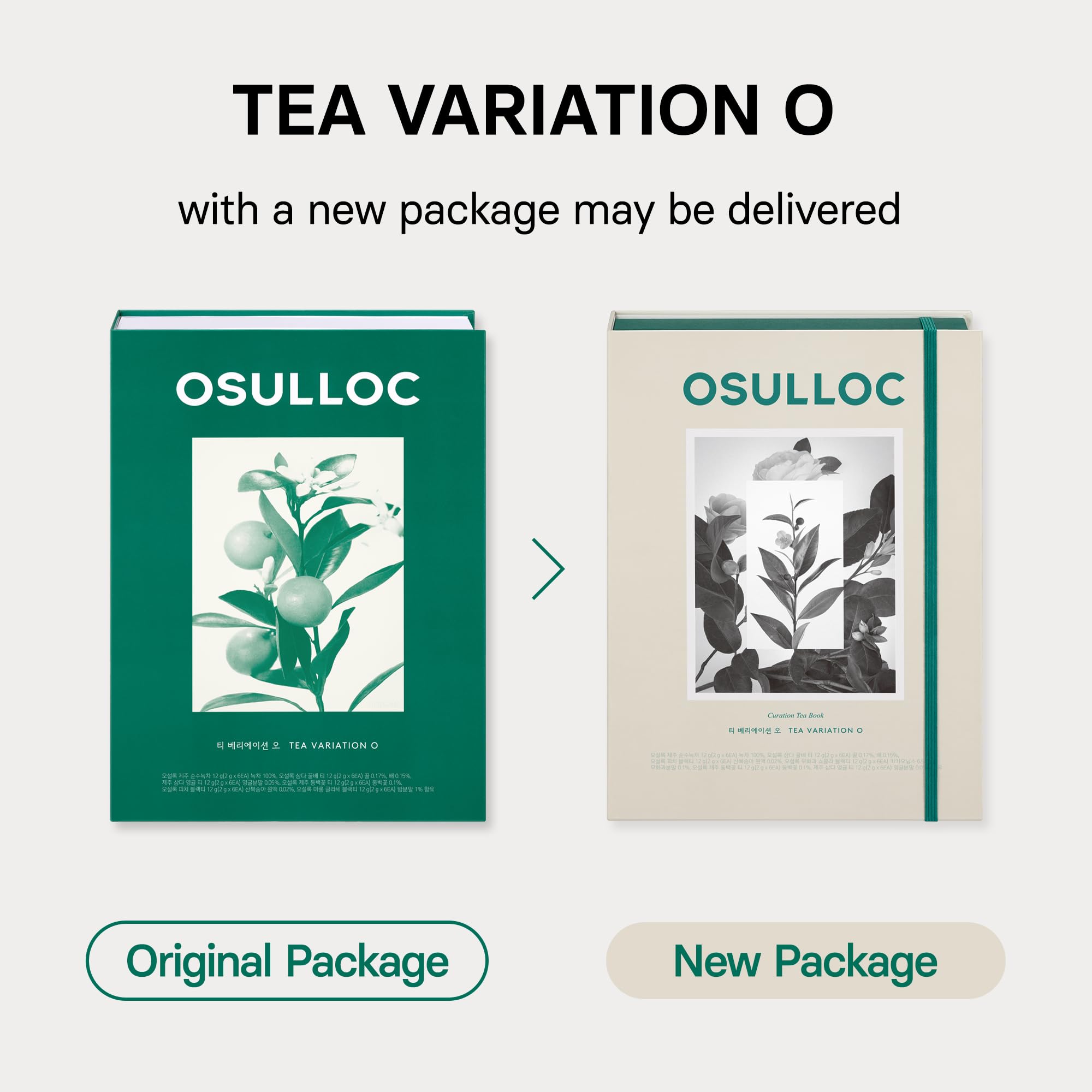 OSULLOC Premium Tea Collection (40 count, 10 flavors x 4 ea), Self Care Sampler Gift Box Variety Pack, Premium Organic Pure & Blended Tea from Jeju