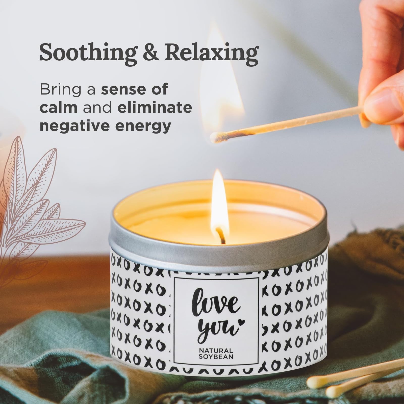 Magnificent 101 Long Lasting Self-Love Aromatherapy Tin Candle | 6 Oz - 35 Hour Burn | All Natural Soy Wax with Sage Rose Lavender Scented for Appreciation for Oneself, Purification, Manifestation