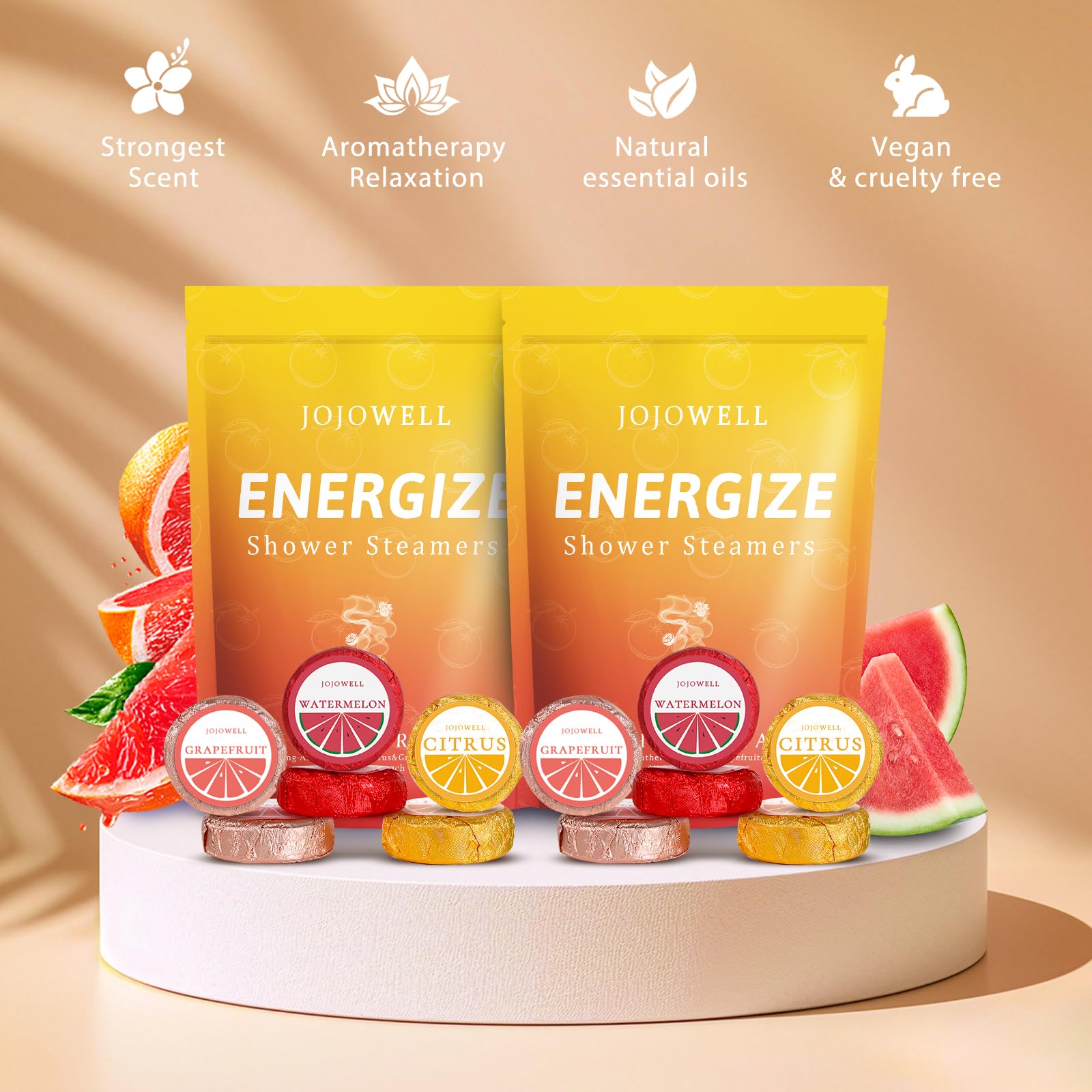 JoJowell Shower Steamers Aromatherapy - 18 Pack Birthday Gifts for Women Men, Mothers Day Gifts for Mom Wife Grandma from Daughter Son, Self Care with Natural Essential Oils Relaxation Home SPA