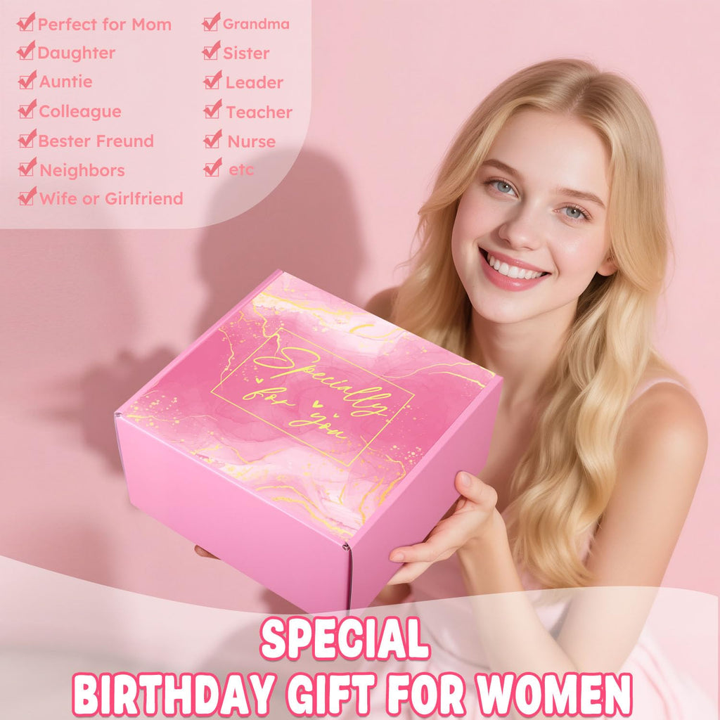 Elegant Birthday Gifts for Women, Black Bow Unique Birthday Relaxing Gifts Box with Scented Candles, Greeting Card & Home-Spa Relaxation, Birthdays Presents for Her, Best Friend, Sister, Wife