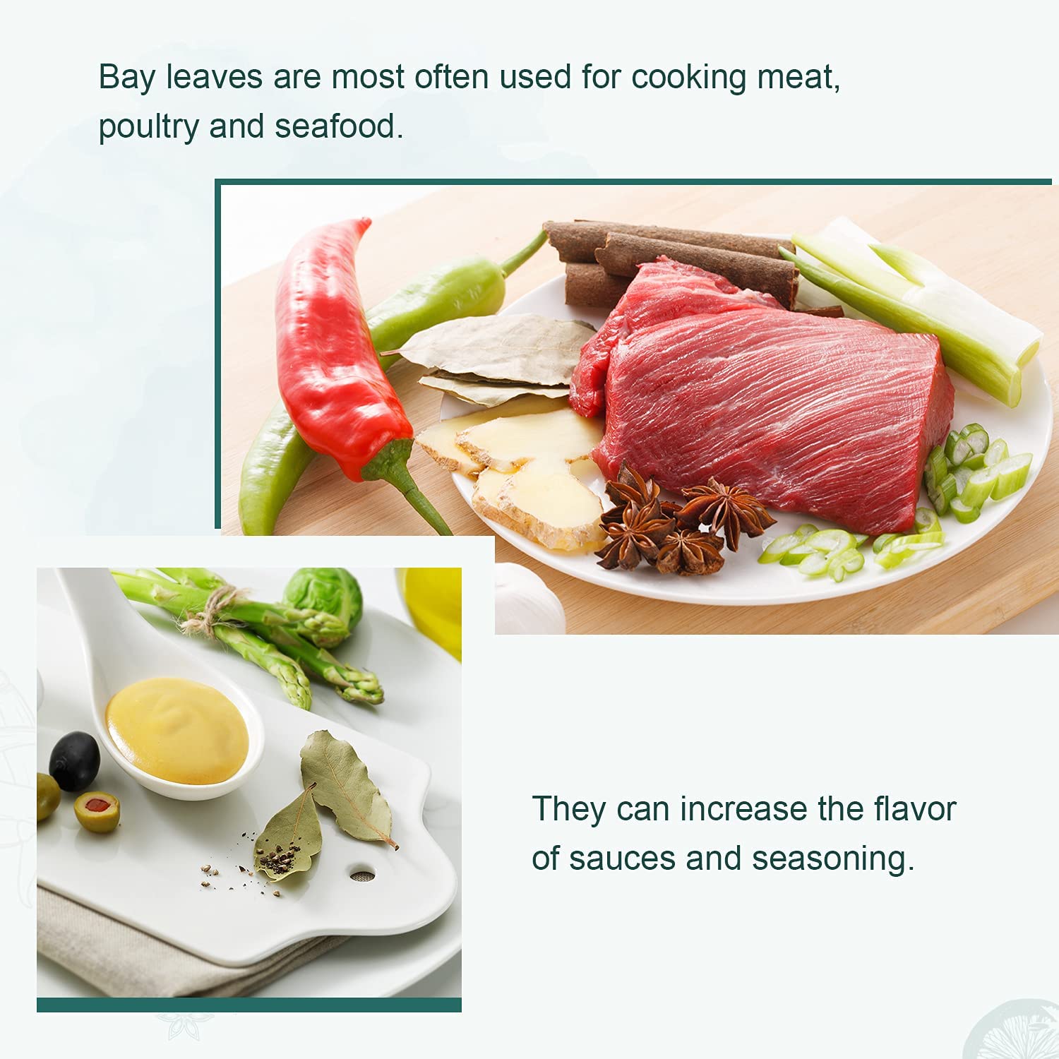 Soeos Bay Leaves Whole, 2 oz(57g), Non-GMO Verified, Dried Leaf, Freshly Packed to Keep Fresh, Laurel Herbs for Cooking, Dried Bay Leaves, Fresh, Green