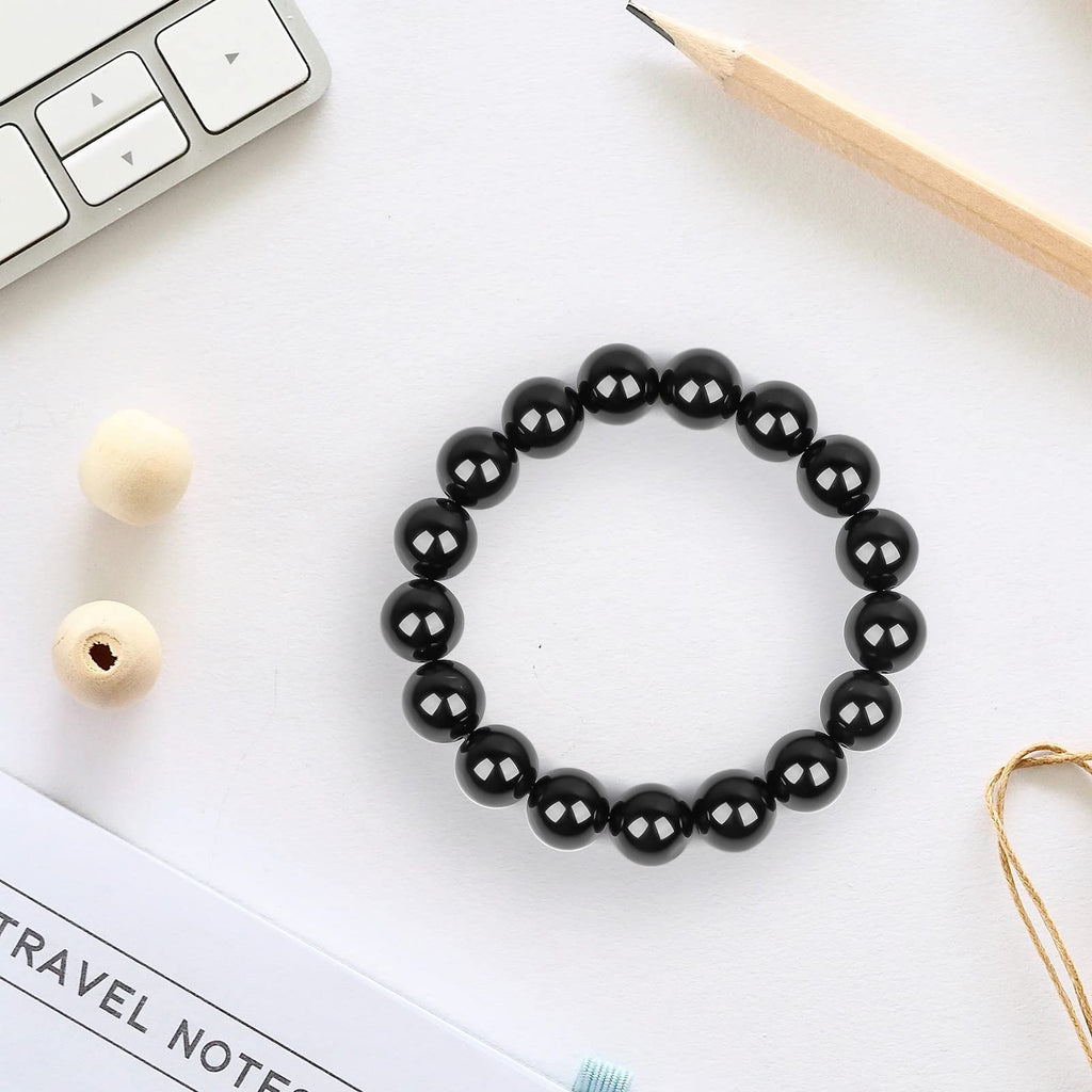 Protection Bracelet-Natural Black Obsidian bracelet for men women- Anti anxiety,Bring Good luck &Happiness Bracelet- Handmade Healing Crystal Bracelets