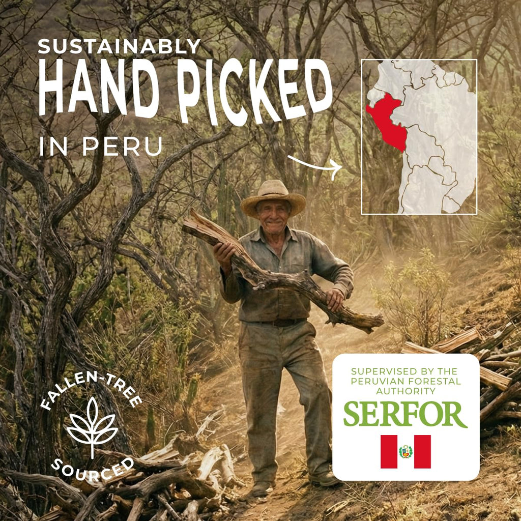 Palo Santo Premium Sticks (8) Smudging Incense Certified Pure Ethically and Sustainably Harvested from Fallen Trees in Peru (NOT Ecuador). Protection, Meditation, Healing, Spiritual Cleansing