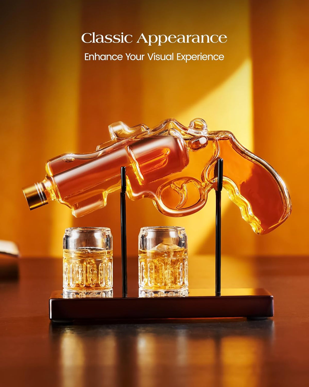 Birthday Gifts for Men Dad, Kollea Gun Whiskey Decanter Set with Shot Glass, Cool Anniversary Ideas for Him Husband Brother, Funny Military Retirement Present, Home Bar Drinking Party, Valentine's Day