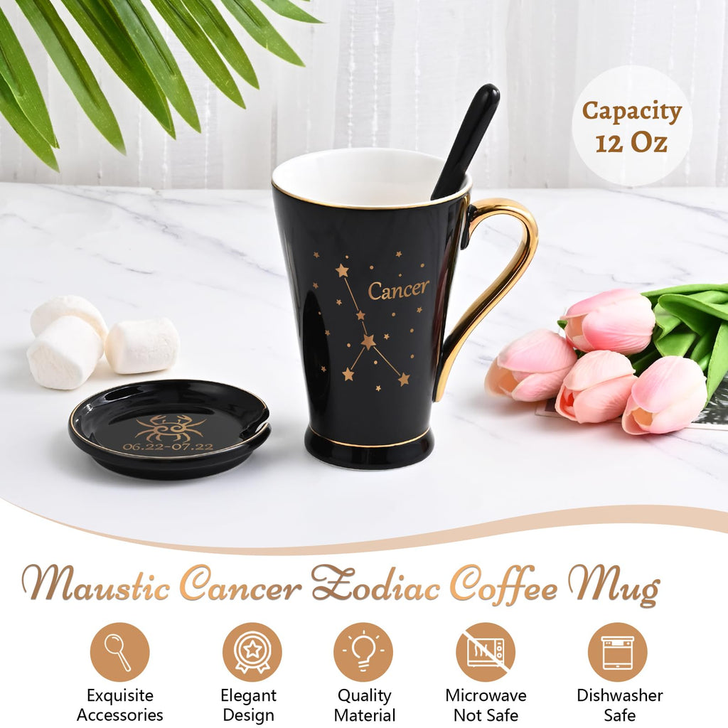 Maustic Aries Gifts for Women Men, March April Birthday Gifts, Zodiac Sign Gift, Astrology Horoscope Constellation Gift for Best Friend, Astrology Lover, Aries Coffee Mug, 12 Oz