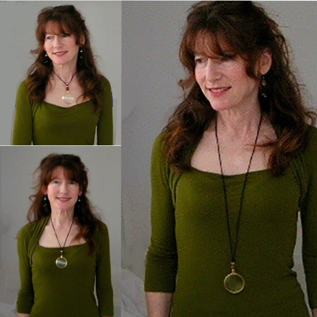 by Wendra Magnifying Necklace with Natural Crystal to Increase Vision & Energy. Handmade