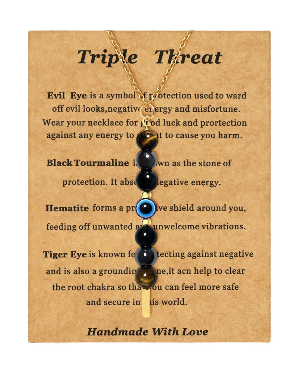 Ronglry Healing Crystals and Stones Necklace Spiritual Crystal Necklace for Women Men Anxiety Necklace Empath Protection New Beginnings Gifts Crystal Pendant Necklace Healing Crystals Jewelry