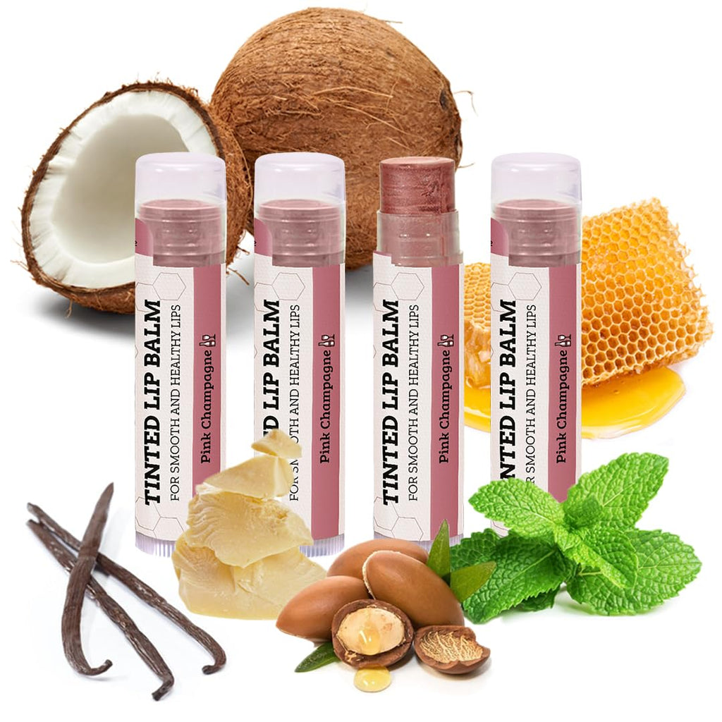 Earth's Daughter USDA Organic Lip Balm 6-Pack - Fruit Flavors, Beeswax, Coconut Oil, Vitamin E - Best Lip Repair Chapstick for Dry Cracked Lips - Moisturizing Lip Care
