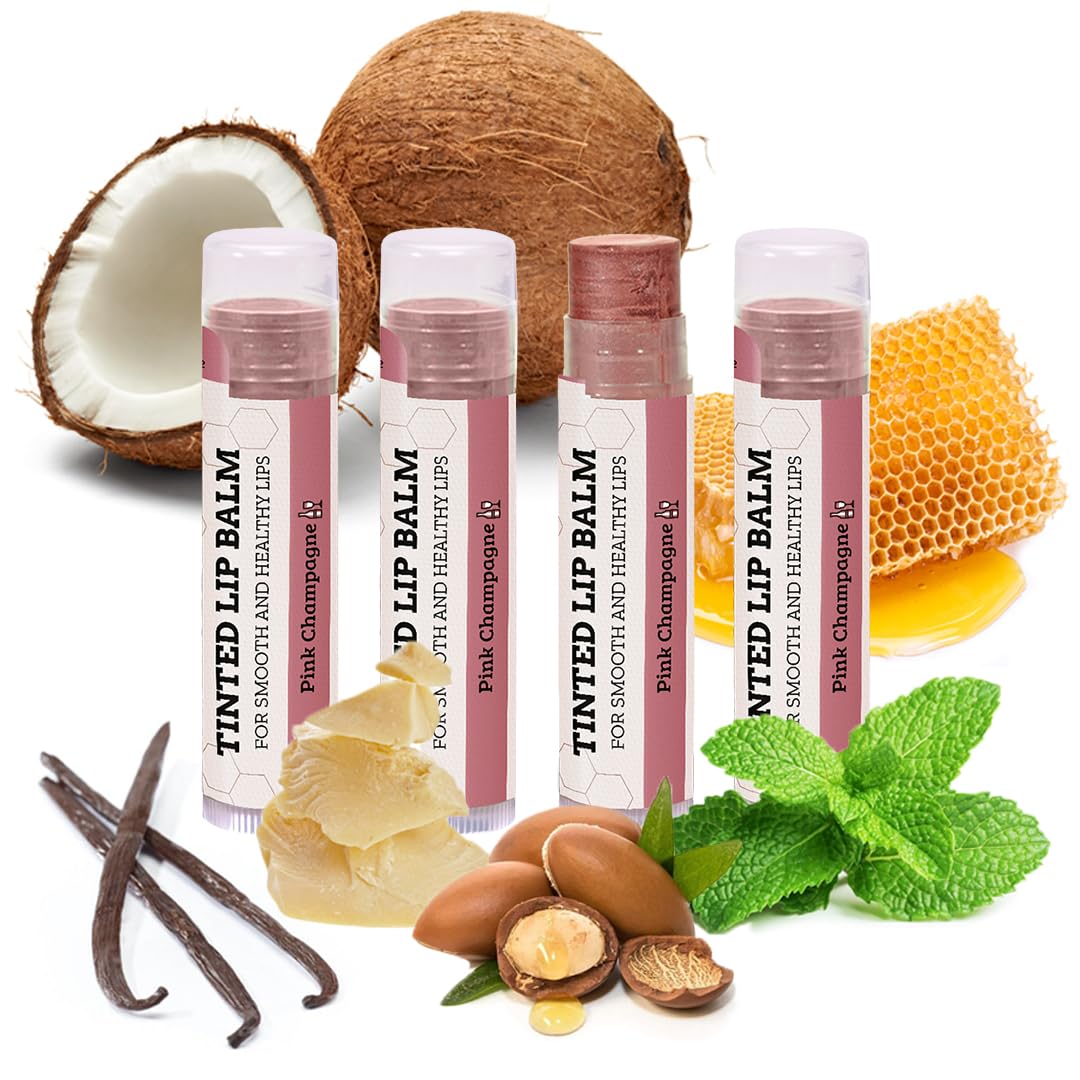 Earth's Daughter USDA Organic Lip Balm 6-Pack - Fruit Flavors, Beeswax, Coconut Oil, Vitamin E - Best Lip Repair Chapstick for Dry Cracked Lips - Moisturizing Lip Care