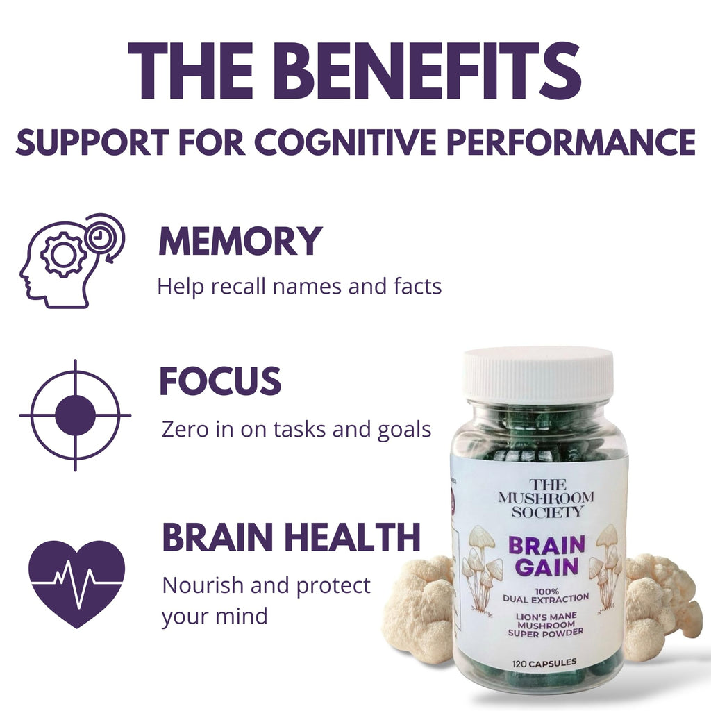 Morning Rush - Lion’s Mane, Ashwagandha, Turmeric & B12 Extract Blend Supplement - Focus & Energy Support - 60 Vegan Capsules