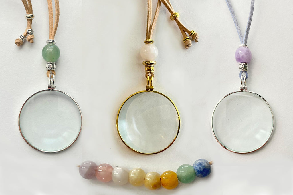 by Wendra Magnifying Necklace with Natural Crystal to Increase Vision & Energy. Handmade