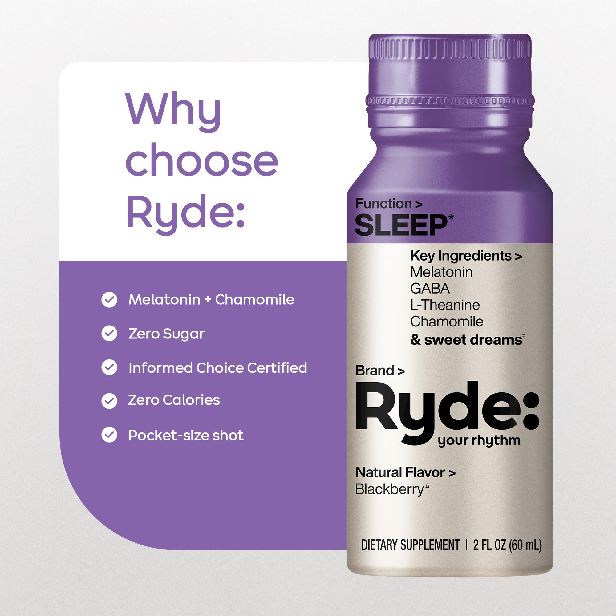 Ryde: Energize Shot | Tropical Flavor | Green Tea Caffeine, Taurine, Ginseng Extract & B Vitamins | 0 Calories, 0 Sugar | 2 FL OZ Shots | Boosts energy* (8 Pack)