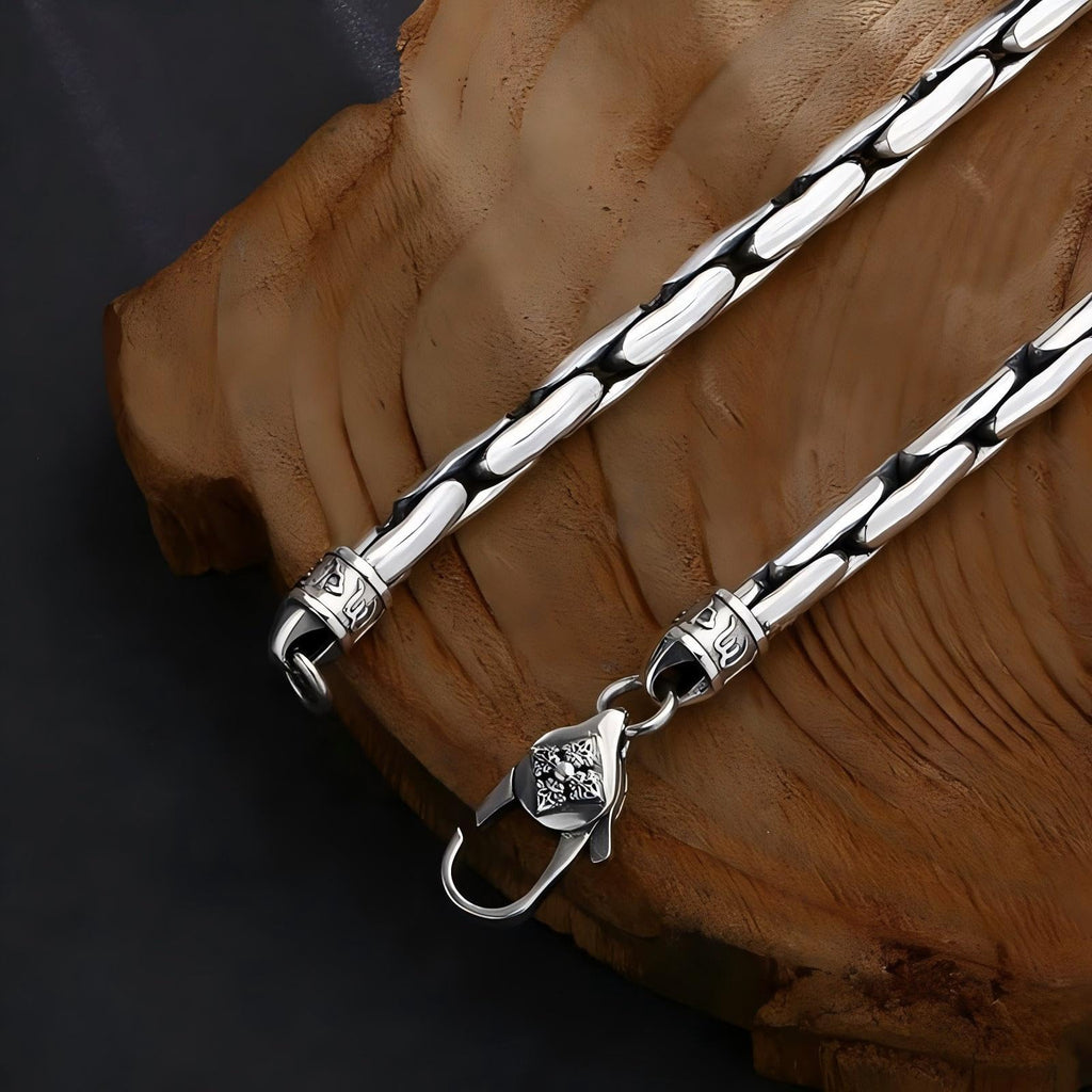 Italian Sterling Silver S925 Retro Chain Necklace for Men, Vintage Style Jewelry Gift