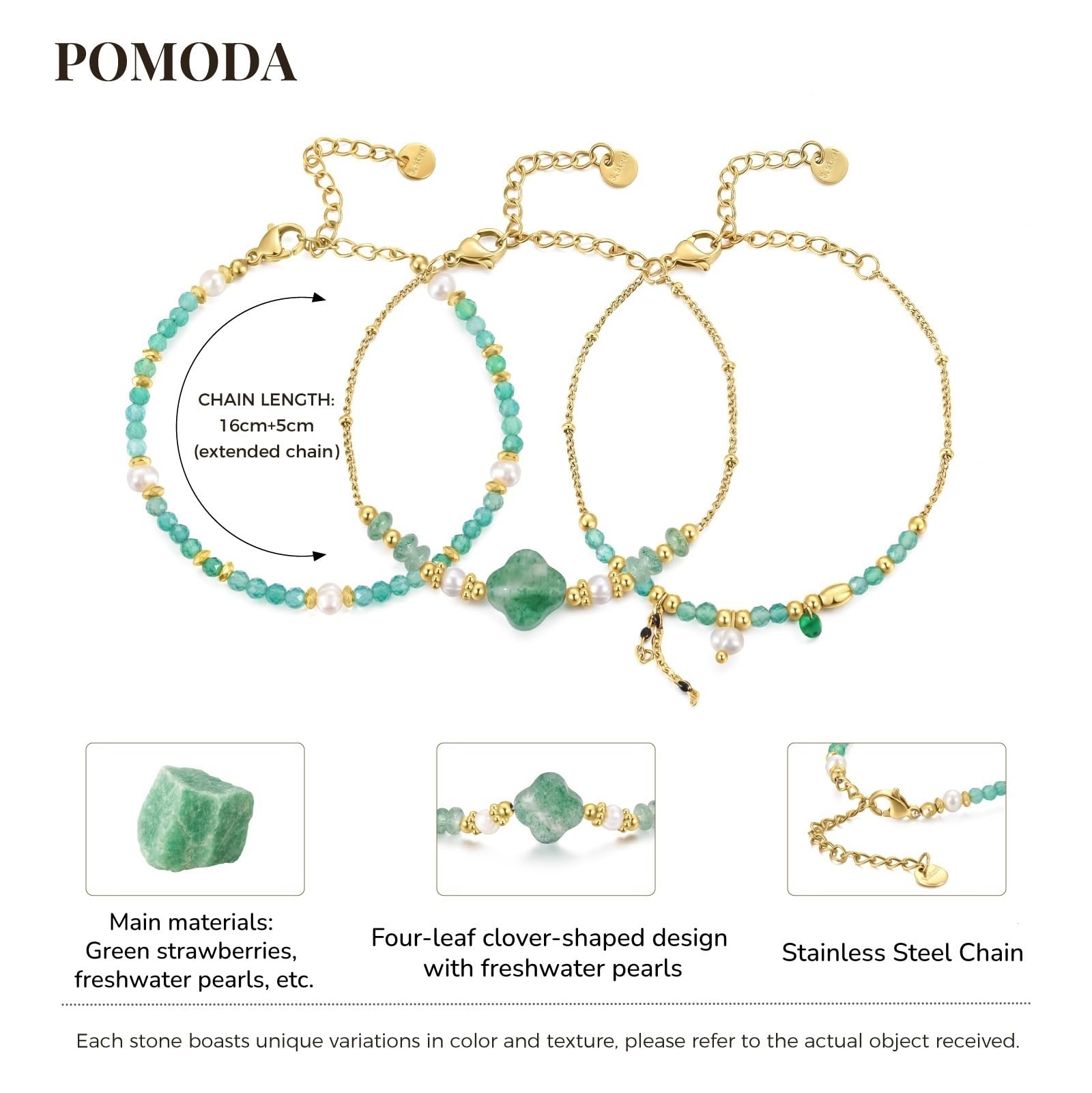 Beaded Bracelets Set for Women Stackable Healing Layered Bracelets Stack 3PCS Aquamarine Gemstone Crystal Dainty Boho Summer Jewelry for Women Natural Stone 14k Gold Plated