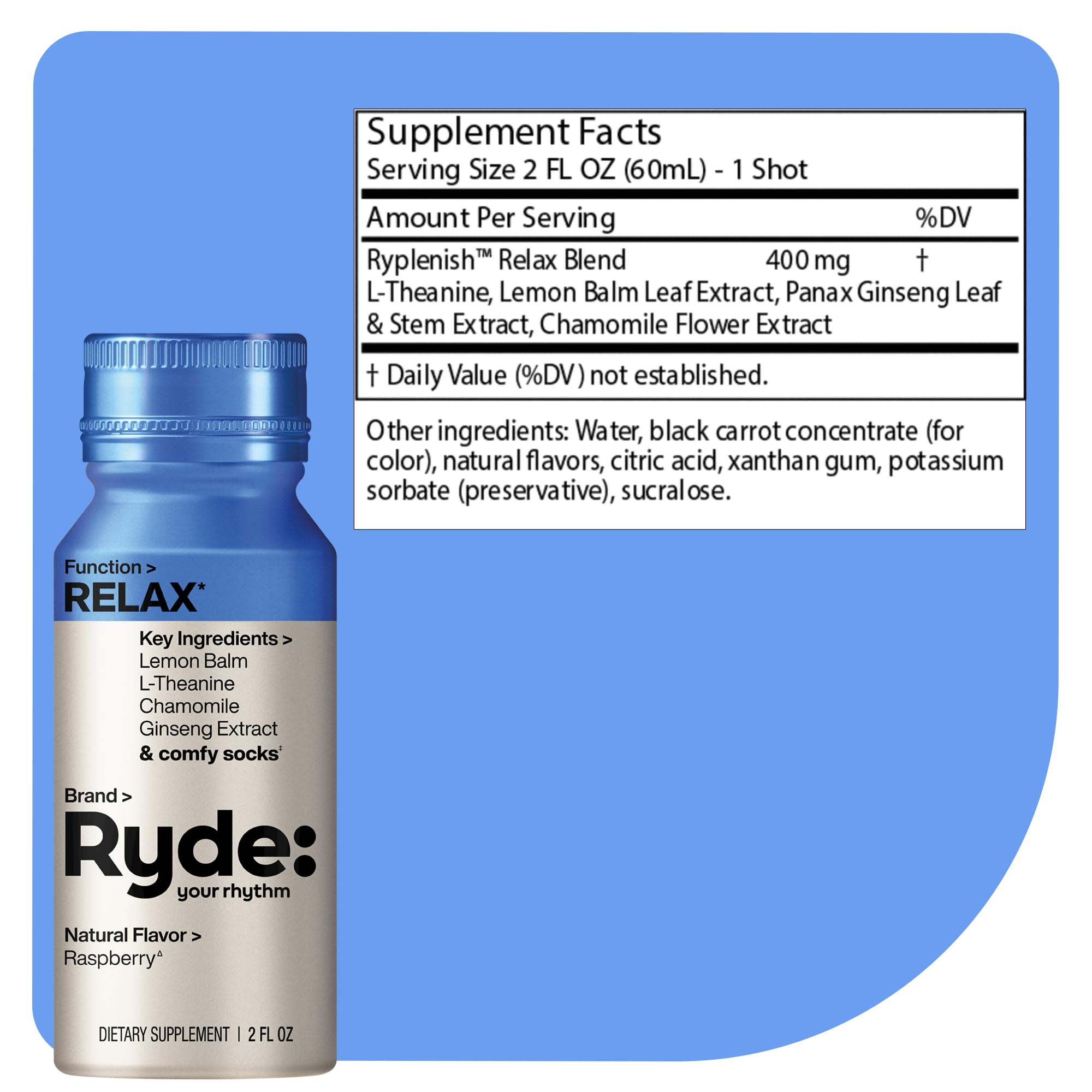 Ryde: Energize Shot | Tropical Flavor | Green Tea Caffeine, Taurine, Ginseng Extract & B Vitamins | 0 Calories, 0 Sugar | 2 FL OZ Shots | Boosts energy* (8 Pack)