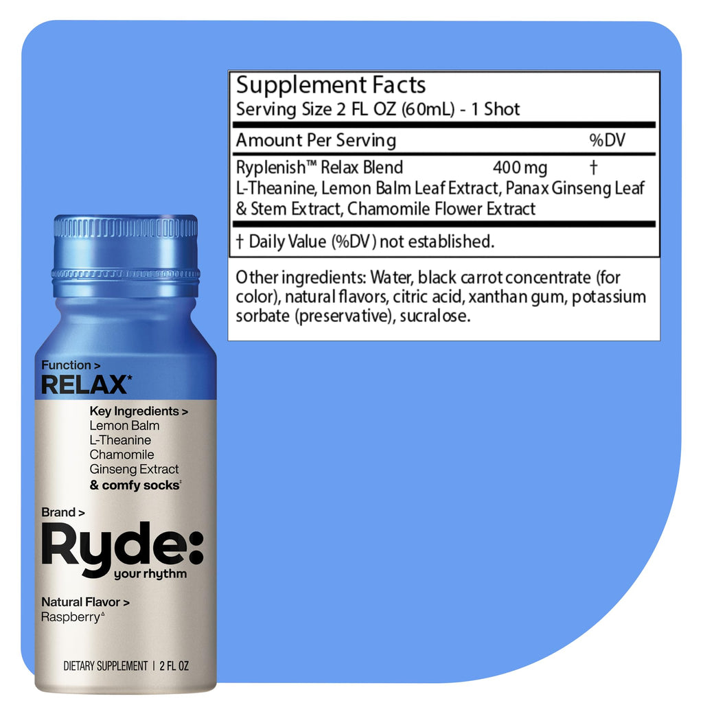 Ryde: Energize Shot | Tropical Flavor | Green Tea Caffeine, Taurine, Ginseng Extract & B Vitamins | 0 Calories, 0 Sugar | 2 FL OZ Shots | Boosts energy* (8 Pack)