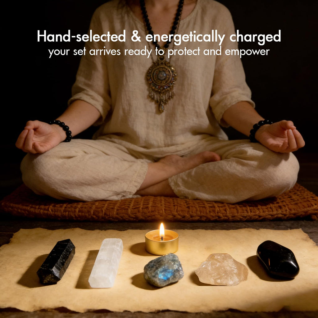 7 Chakra Healing Crystals Set - Large Raw Stones Energy Alignment Kit with Wooden Gift Box & Guidebook