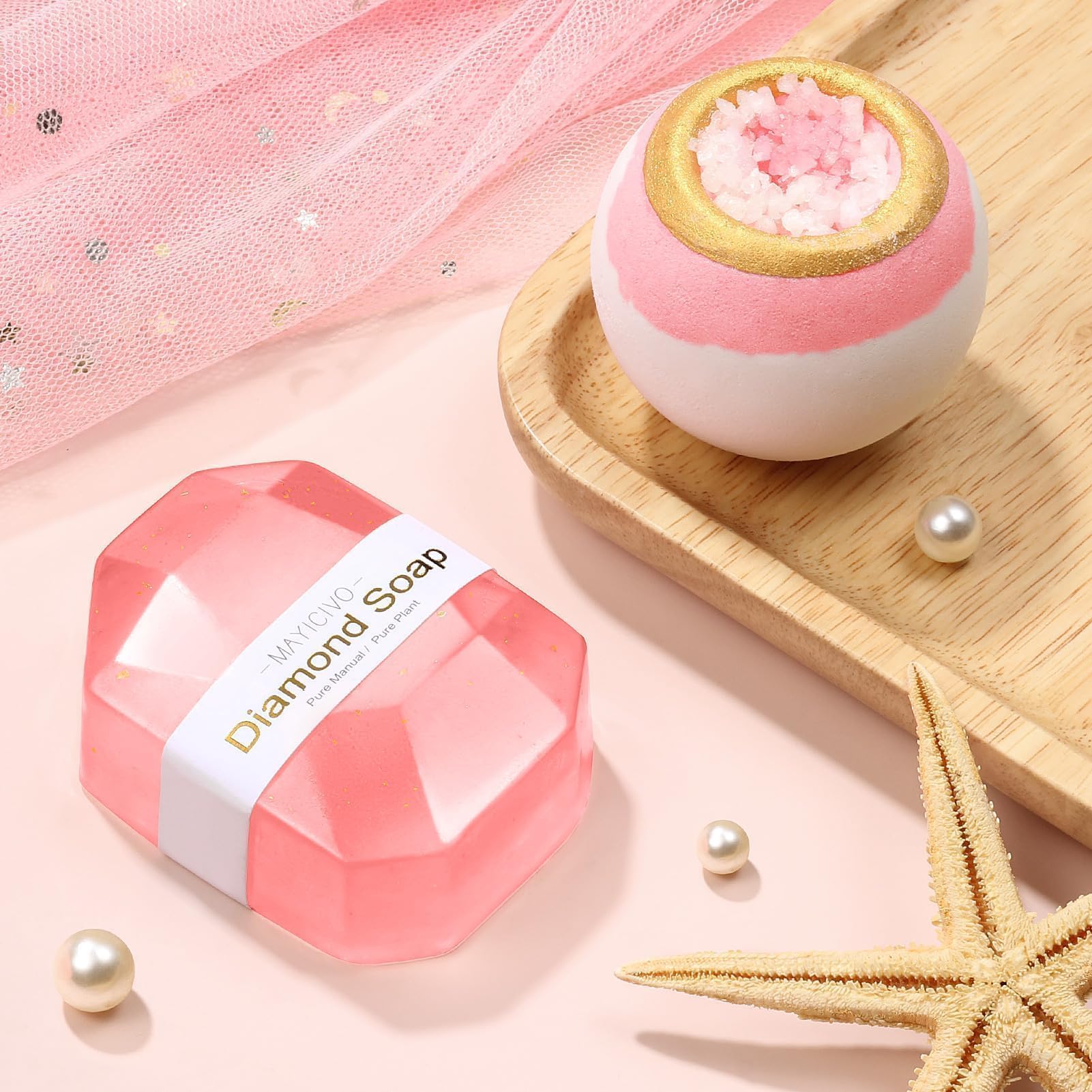 Mothers Day Birthday Gifts for Women Self Care Get Well Soon Gifts, Rose Relaxing Spa Gift Basket Thinking of You Care Package with Flannel Blanket, Unique Gift for Her Mom Wife Grandma Friend Sister