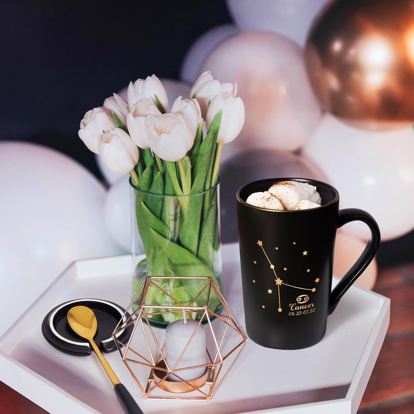 YHRJWN Pisces Gifts for Women, Pisces Constellation Mug, February March Birthdays Gifts for Women Horoscope Astrology Lovers, Pisces Zodiac Sign gifts for Women Girls, 14 Oz Pink with Gift Box
