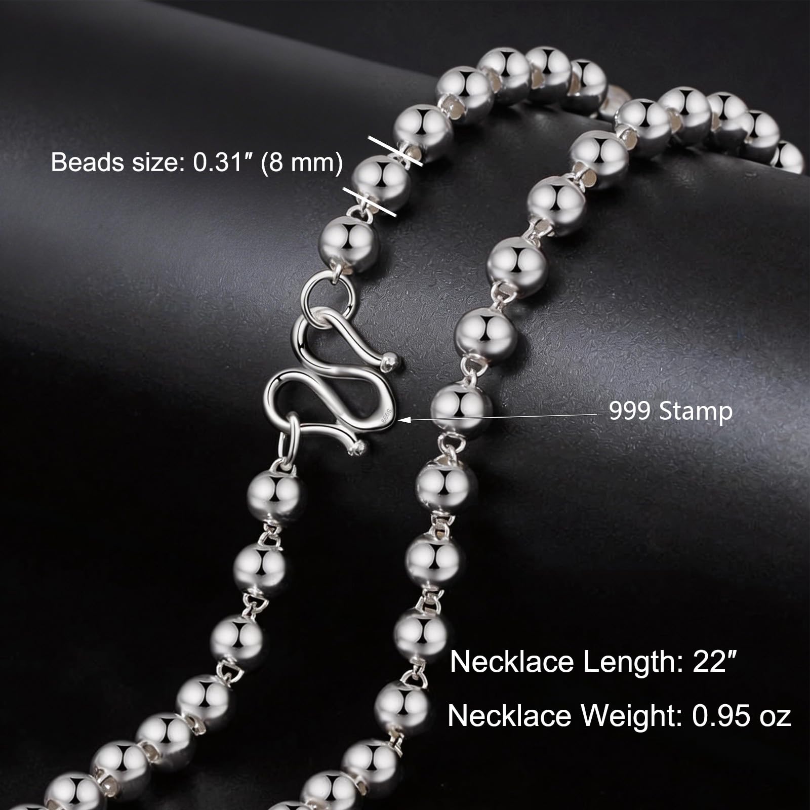 Italian Sterling Silver S925 Retro Chain Necklace for Men, Vintage Style Jewelry Gift