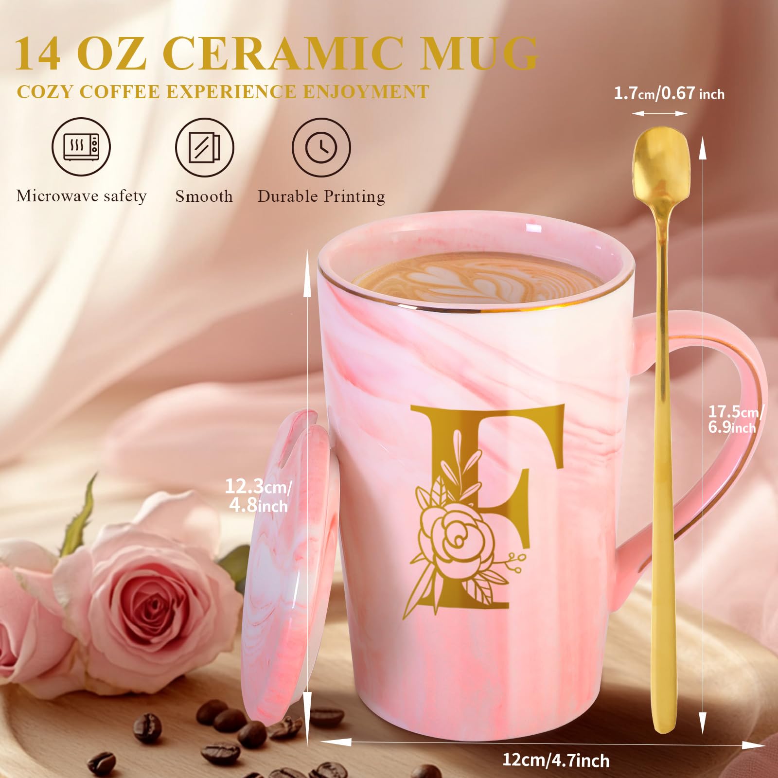 Personalized Ceramic Coffee Mug with Lid Cup Happy Birthday Gifts for Adult Men Women Who Have Everything Want Nothing Dad Mom Guys People Couples Parents Cool Funny Unique Present Special Christmas,G